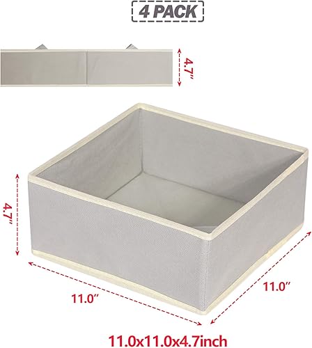 Miniatura 2 de DIOMMELL Caja de almacenamiento de tela plegable para armario, aparador, cajón, cestas de tela, contenedores divisores para ropa, ropa interior,