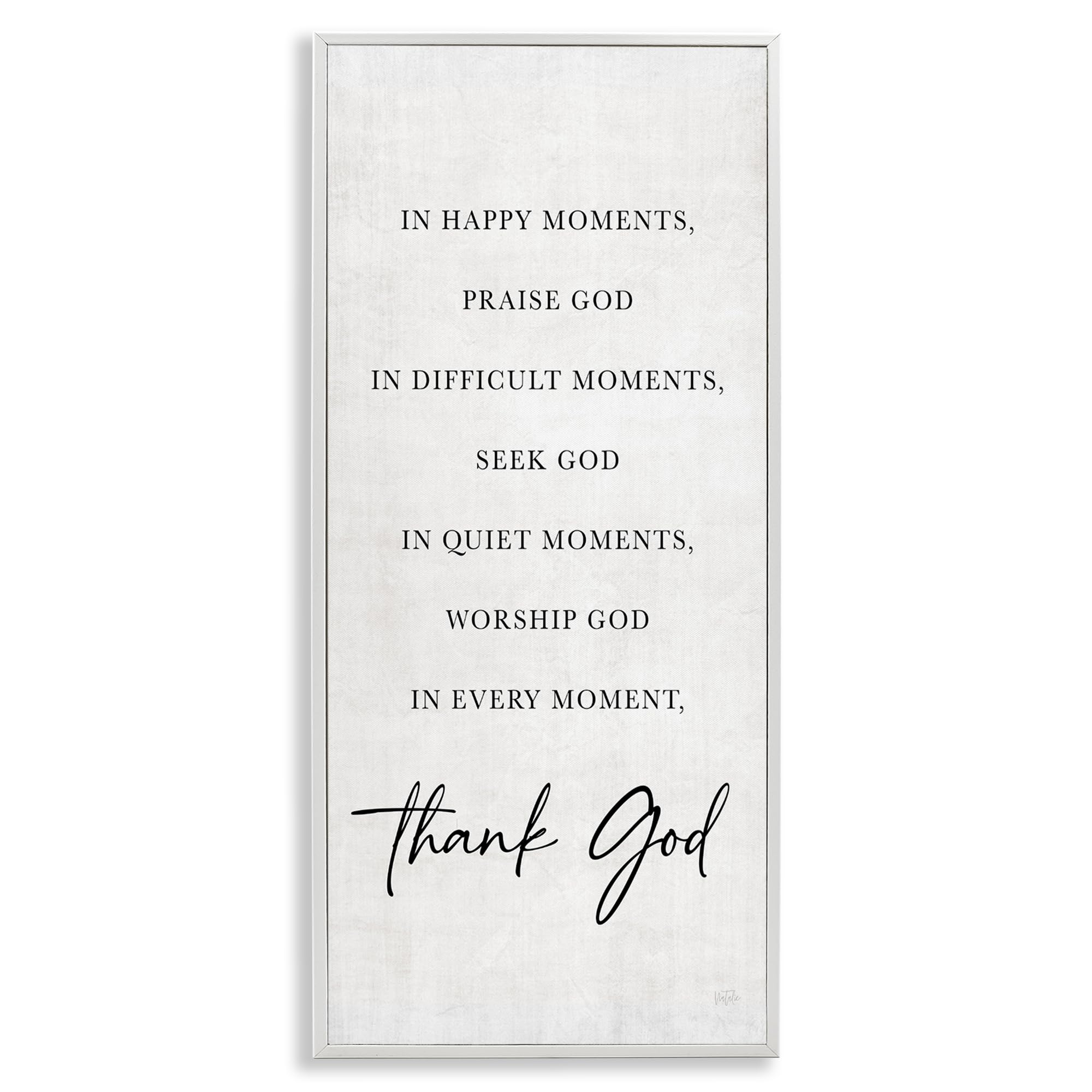 Stupell Industries Coastal White (Textured) Every Moment Thank God Faith, 13 X 30 Inch Framed Giclée Print