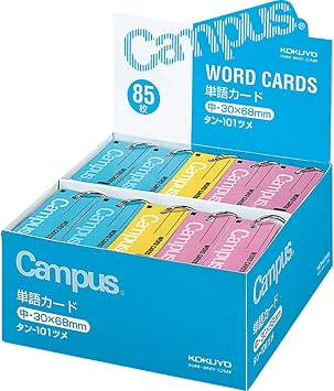بطاقات فلاش Kokuyo Campus مع حلقات ملزمة، وبطاقات كلمات، وبطاقات Anki، وبطاقات ملاحظات صغيرة، متوسطة الحجم 0.12x 2.68، 30 عبوة باللون الأزرق والوردي والأصفر، استيراد اليابان TAN-101TSUME