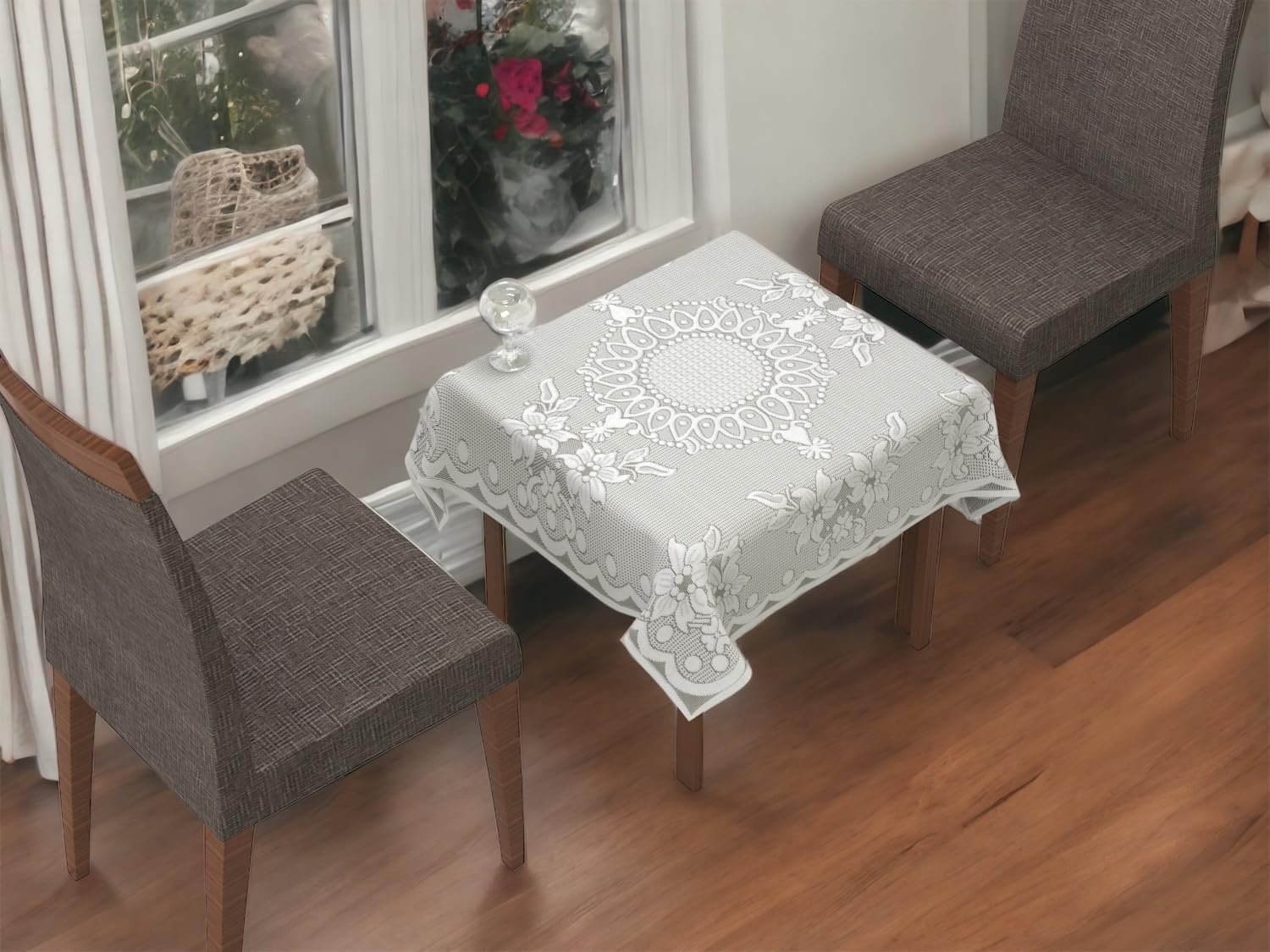 WISEHOME Luxorious 2 Seater Center Table Cover/Table Cloth (40x40 Inch) - White (B0CGLTH2F3) Amazon Price History, Amazon Price Tracker