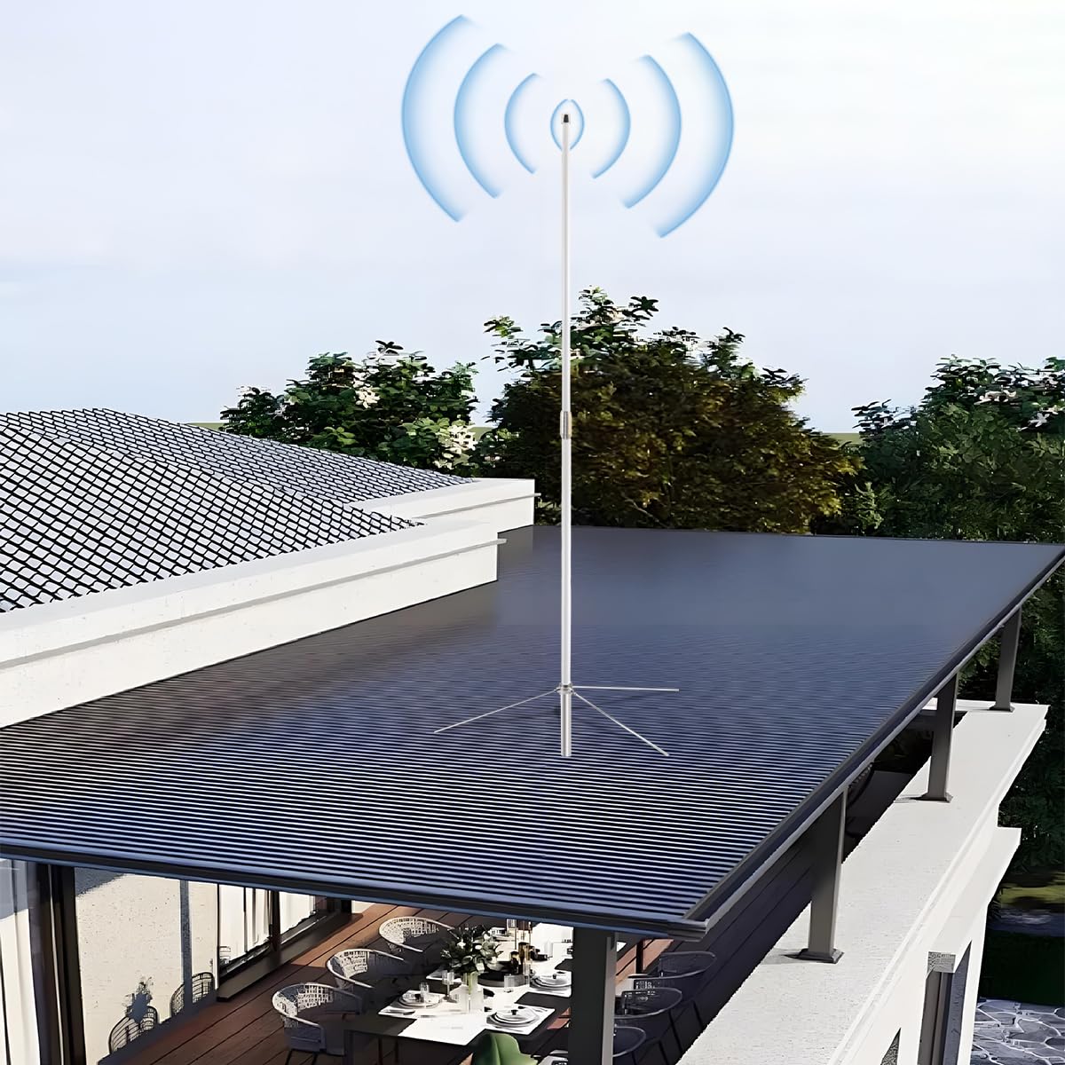 GMRS Antena base 462-467MHz, 7.2dBi de fibra de vidrio de alta ganancia GMRS UHF-Fhembra, conector SO239, antena compatible con radioaficionado móvil GMRS