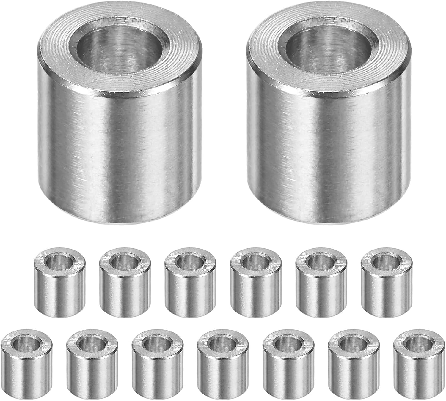 15PCS M3 304 Stainless Steel Spacers 3mm ID x 6mm OD x 3mm l Metal Screw Standoff Bushing Plain Finish Round Spacer 304 Stainless Steel for Screws Bolts Silver