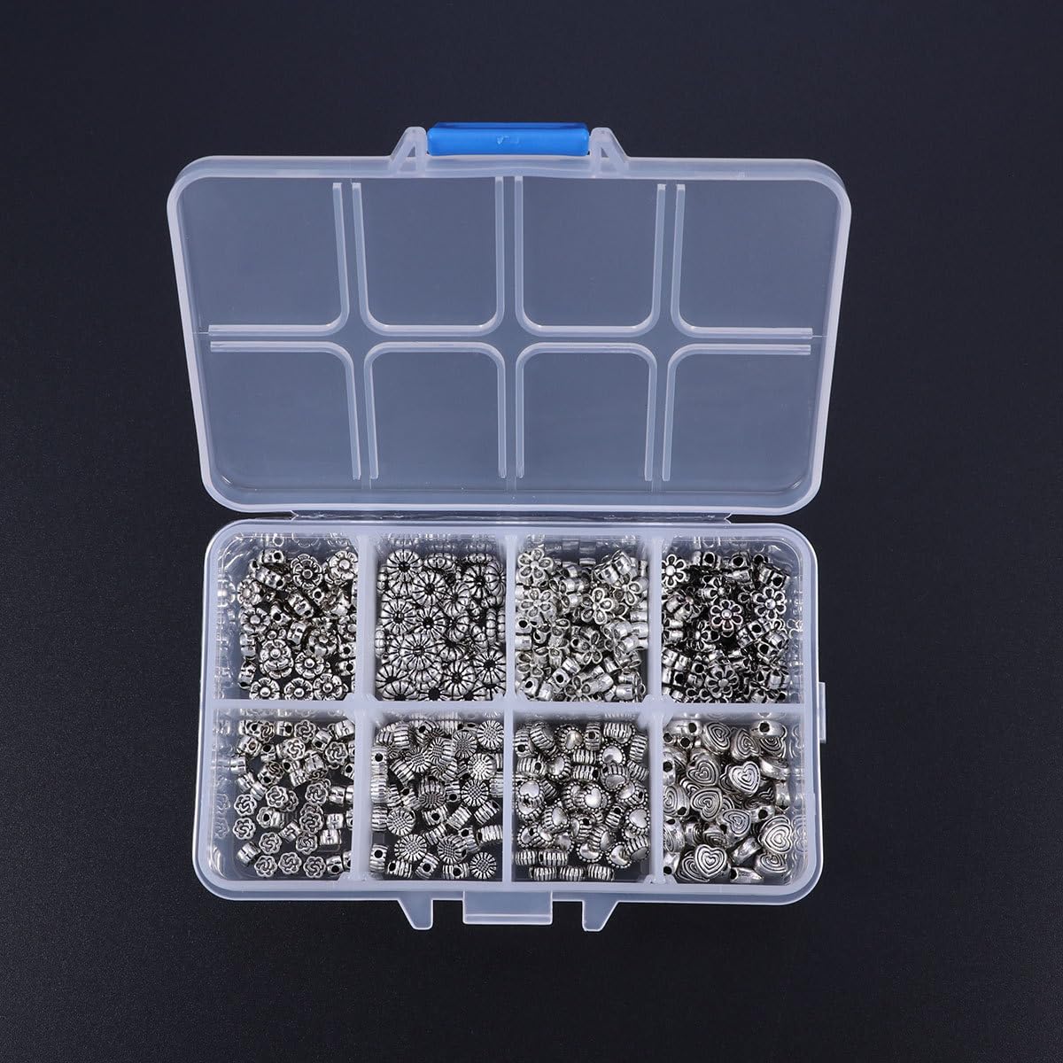 Lurrose 800stücke Spacer Perlen Schneeflocke Und Diy Zubehör Für Schmuckherstellung Silberne Bastelperlen Mit Großen Und Kleinen Löchern