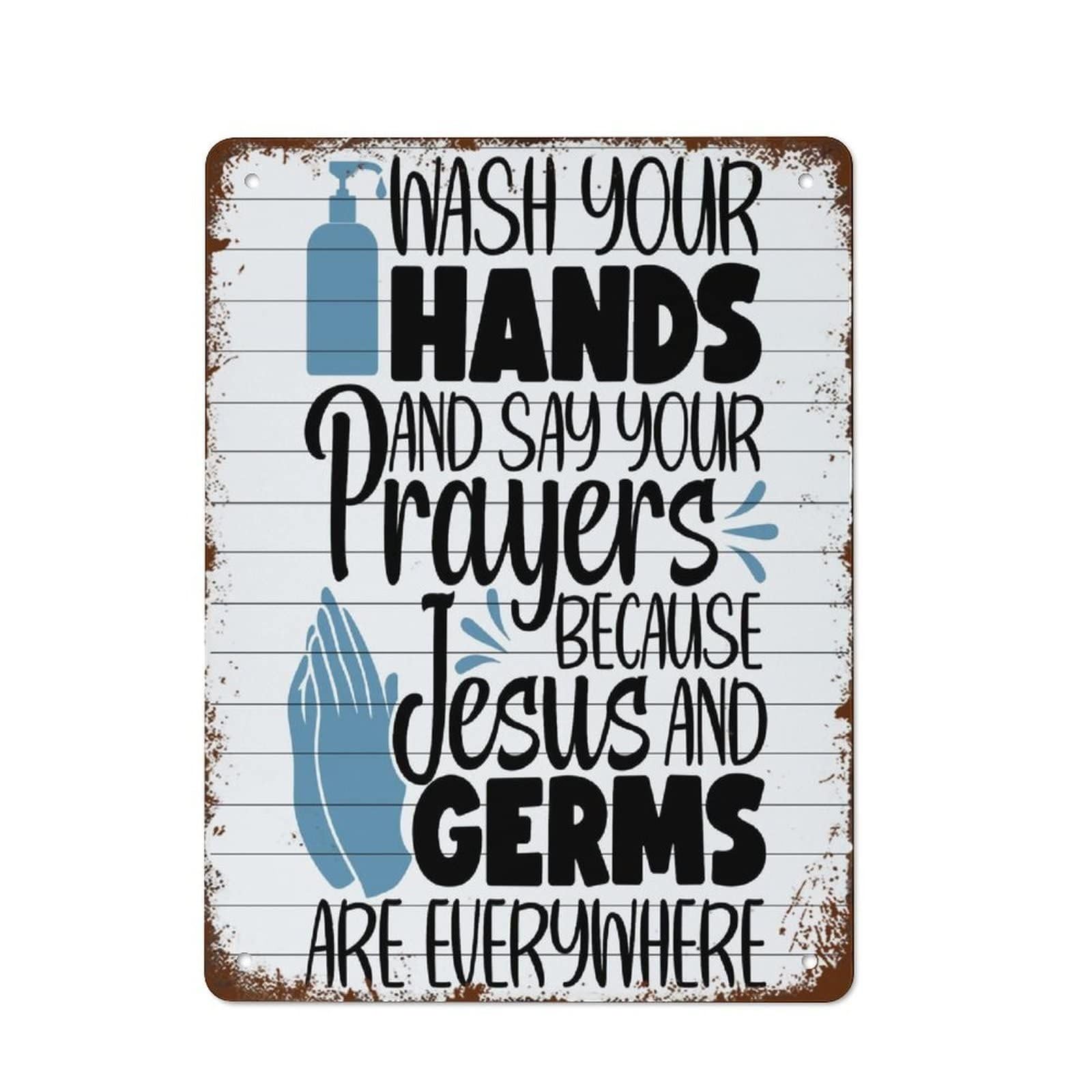 FNYUVNFAF Vintage Humor Metal Sign Funny Hand Washing Reminder Retro Tin Sign For Bathroom Or Kitchen Wall 8 X 12 inch