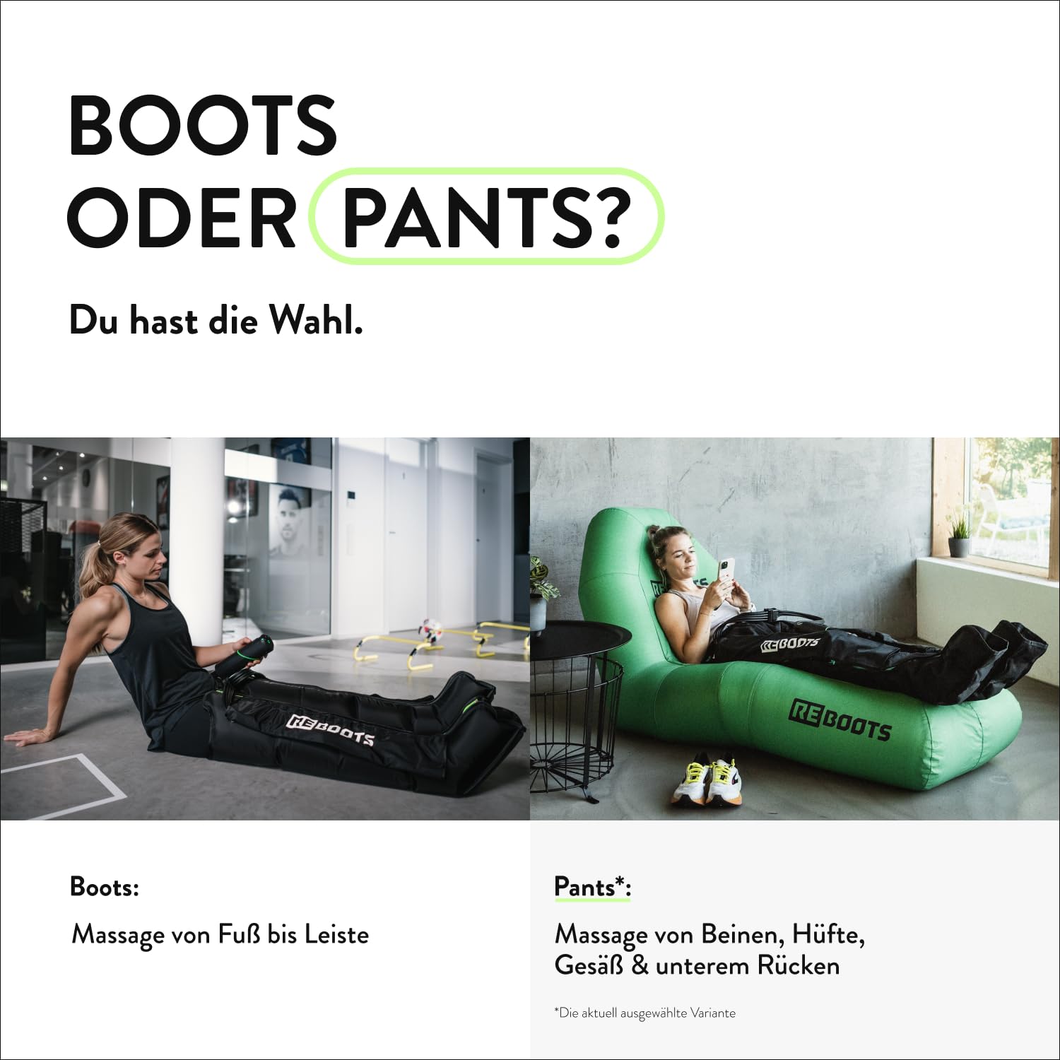 Go Lite Pants – Beinmassagegerät | 180 mmHg | 4 überlappende Kammern | für Zuhause & Unterwegs | S/M