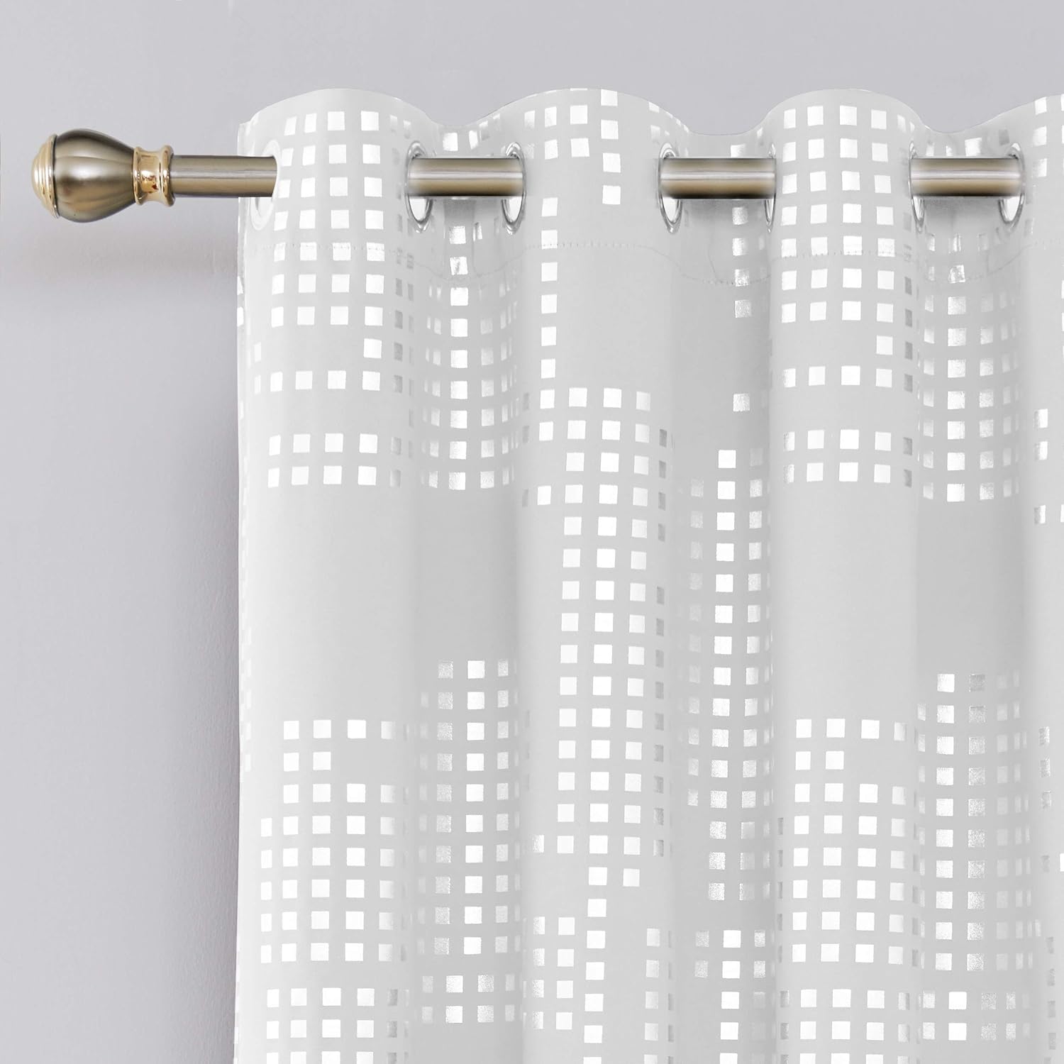 Deconovo Blackout Curtains Room Darkening Thermal Insulated Draperies Grommet Window Treatments for Bedroom Greyish White 52 x 54 Inch 2 Panels