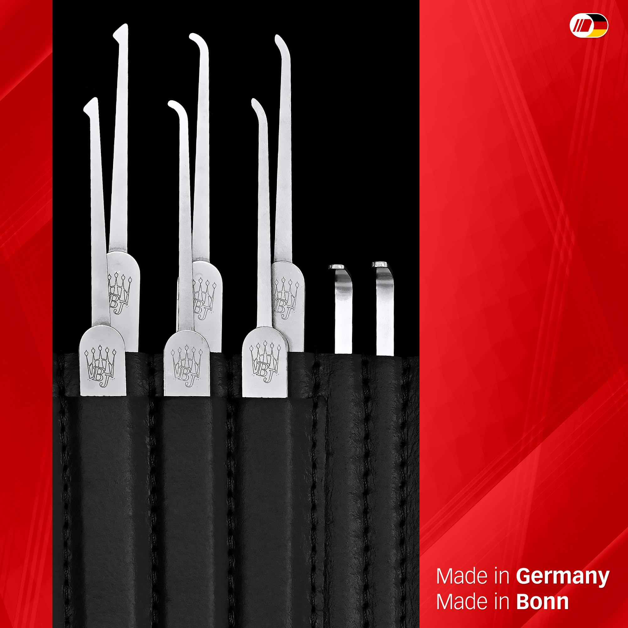 MULTIPICK ELITE 40 Set profesional de ganzúas - [40 Piezas] Made in Germany - Ganzua Lockpicking - Kit cerrajero para abrir puertas - Herramienta - Accesorios cerraduras - Lockpick