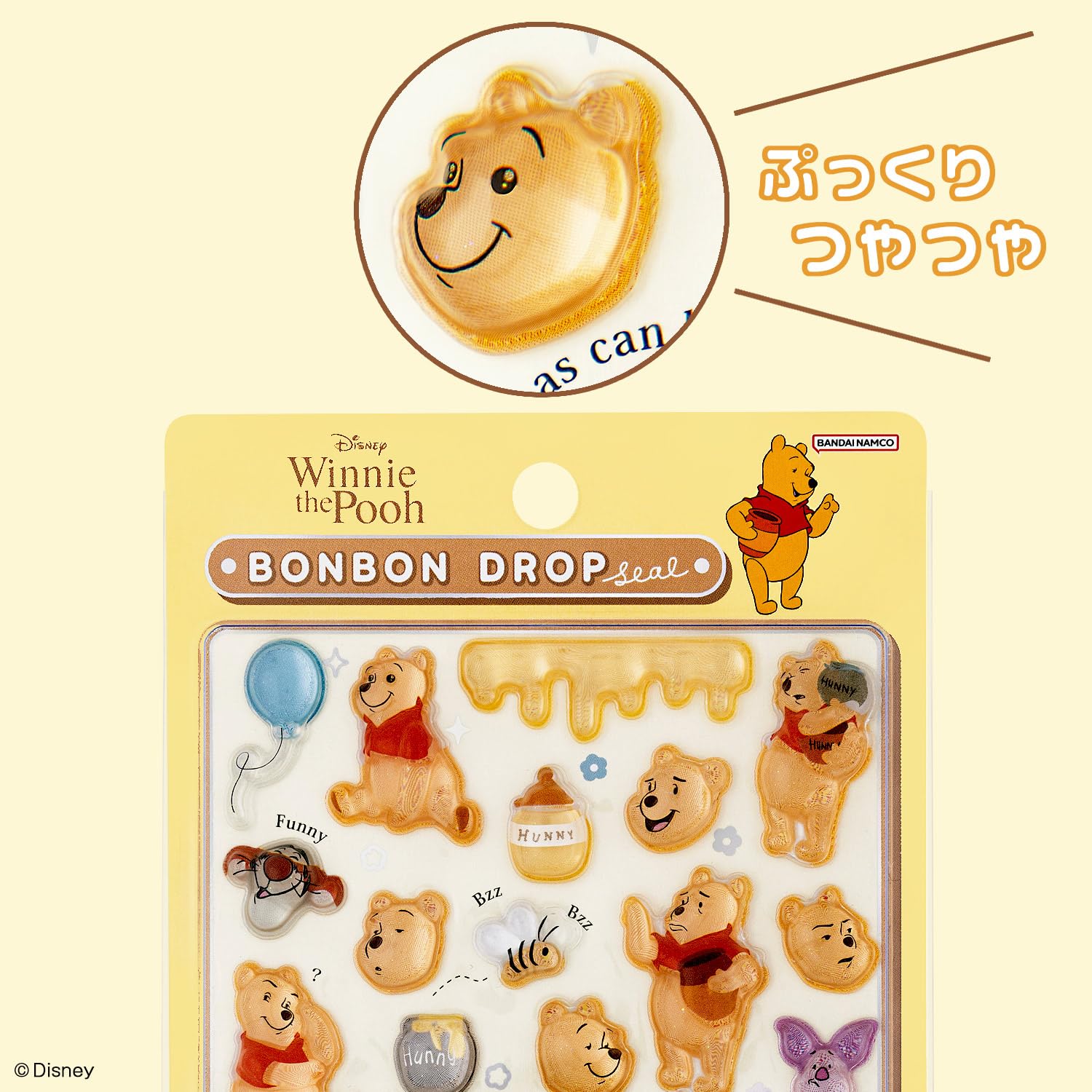 ボンボンドロップシール　ミニ　ディズニー　スヌーピー　プーさん等　12枚セット ボンボンドロップシール ミニ ディズニー スヌーピー プーさん等 12種