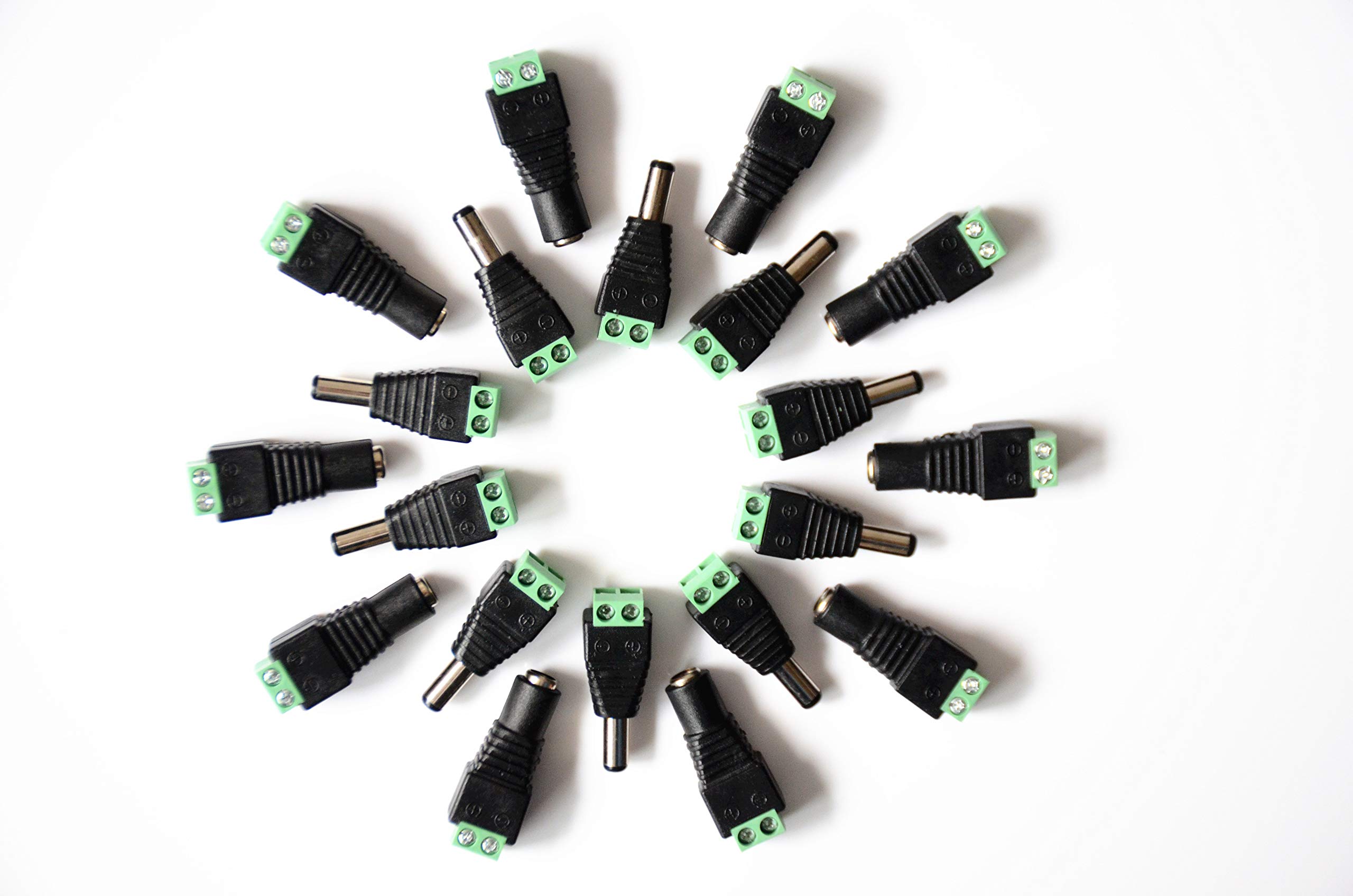 20pcs 2.1mm x 5.5mm CCTV Camera DC Power Jack Plug Connector for CCTV Camera