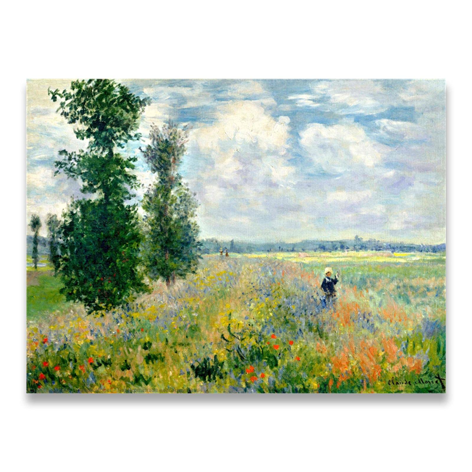 Tongda Decor Claude Monet Álamos Campos Paisaje Impresionista Lienzo Pintura Carteles Arte mural Imagen para la decoración de la sala de estar Enmarcado 60x80cmx4pcs Marco interno