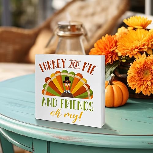 Miniatura 4 de Decoración de mesa de madera de Acción de Gracias, feliz cosecha reunirse juntos, decoración de mesa de otoño agradecido, pavo de otoño, decoración