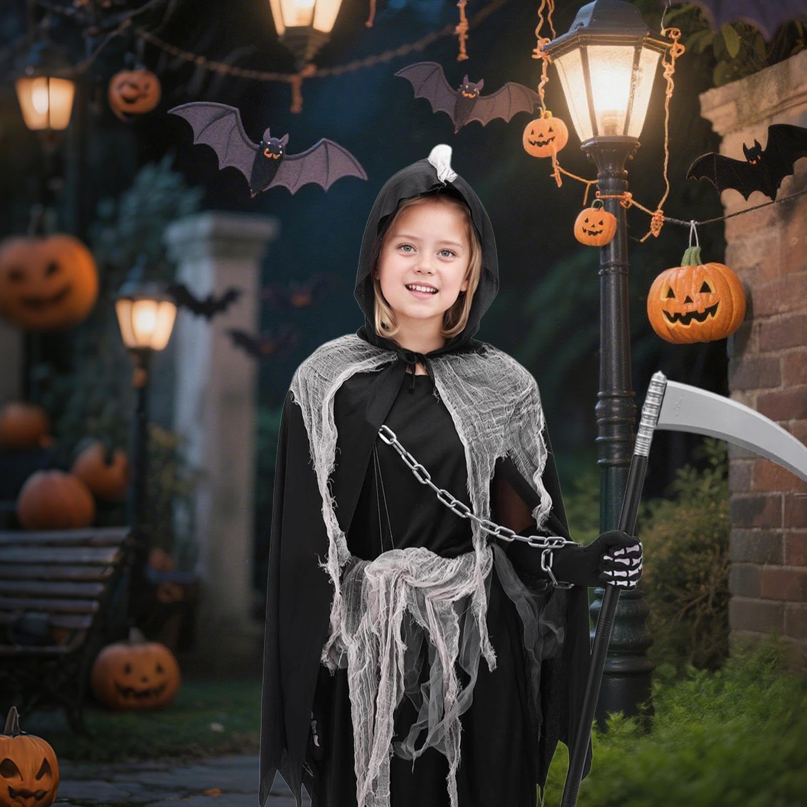 Disfraces de Halloween para Niños Capa de Disfraz con Capucha y Accesorios