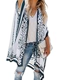 Breezy Lane Women's Kimono Cardigan Summer Swimsuit Coverups Beach Cover Up with Floral Print for Vacation