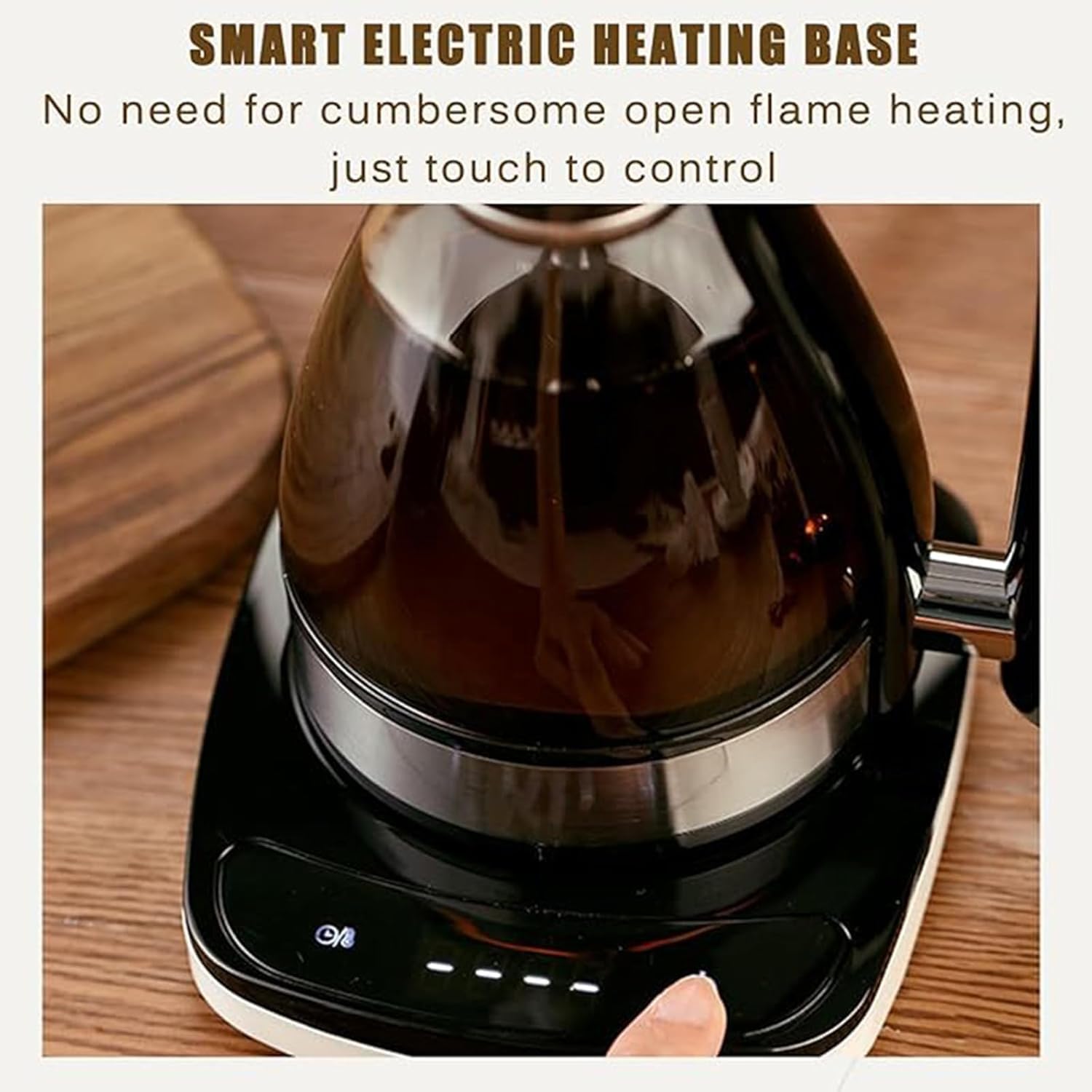 750-W-Glas-Siphon-Kaffeekanne, Elektrische Siphon-Kaffeemaschine, 240 Ml Fassungsvermögen, 3-stufig Einstellbar, Trockengehschutz, Smart Touch, Für Zuhause Und Büro