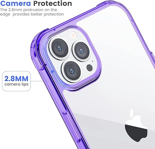 Miniatura 2 de Mkeke Funda transparente para iPhone 13 Pro, antiamarilla, a prueba de golpes, 13 Pro transparente con parachoques, ajuste delgado para iPhone 13