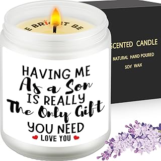 Gifts for Mom from Son, Gifts for Dad, Mom Dad Gift, Birthday Gift for Mum Daddy, Christmas, Mother's Day Present, Birthday Presents for Stepmom, Stepdad from Step Son, Lavender Scented Candle 9OZ