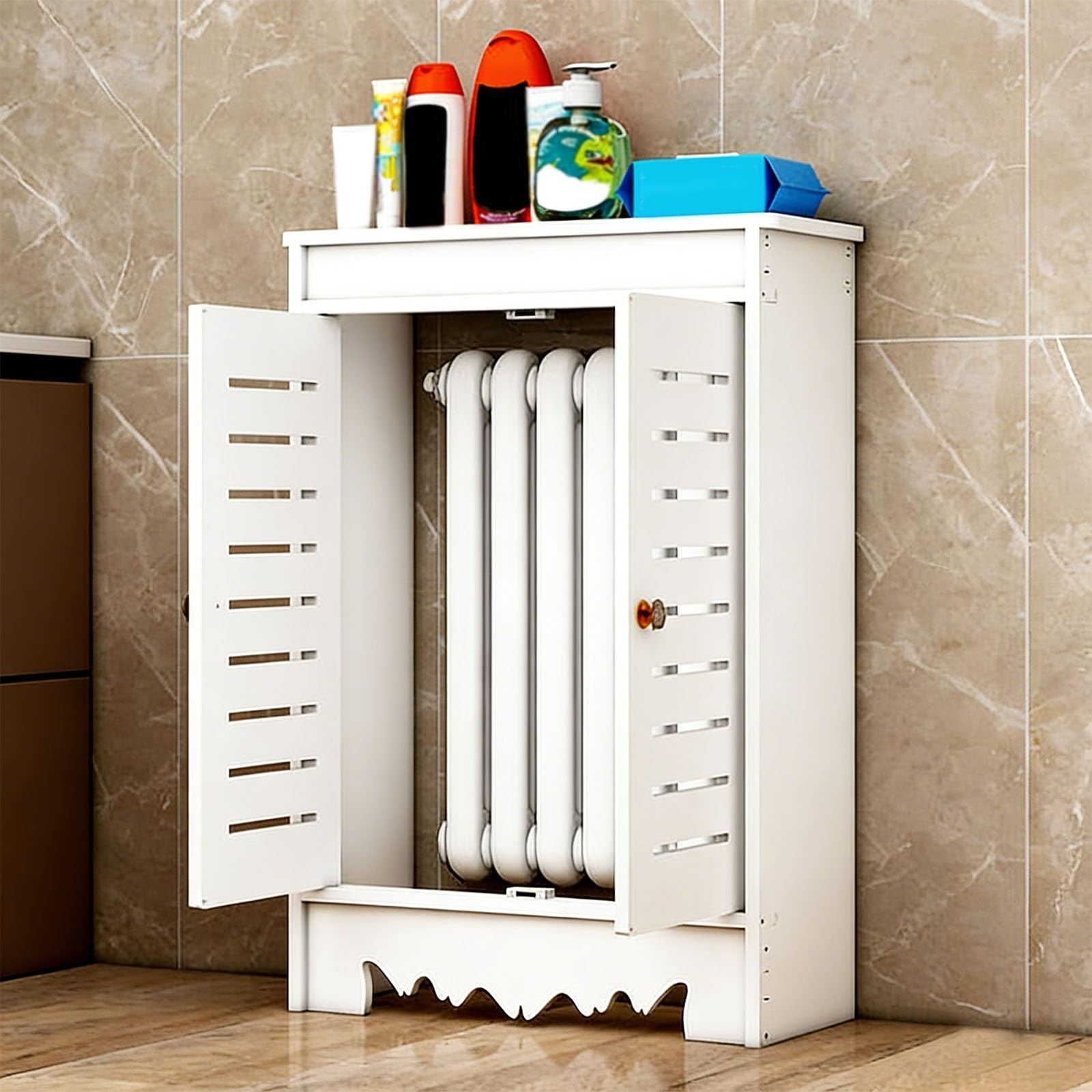 Copertura moderna per radiatori con 2 ante Sylish Heaer, copertura per mensola Sorage per nascondere tubi, ideale per camera da letto, soggiorno, bagno (100 x 25 x 80 cm)