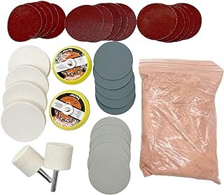 34Pcs/Set Glass Polishing Kit, Deep Scratch Remover, Multifunctional Cerium Oxide Polishing Powder, Glass Repair Kit for Windscreen, Windows, Tables, and Aquariums