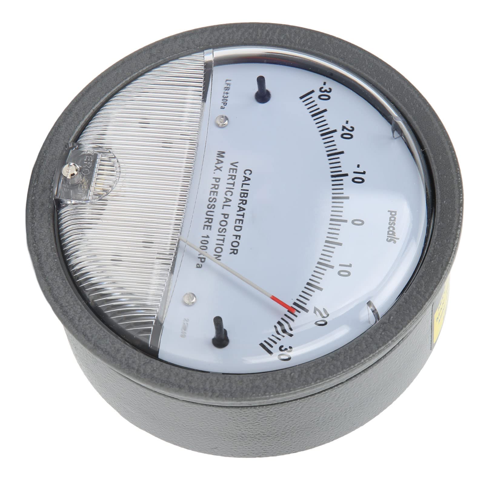 Manometro Differenziale con Puntatore, Alluminio, Rilevamento Pressione Differenziale, HVAC, Interfaccia 1/8 NPT, Grigio, Include Connettori e Adattatori