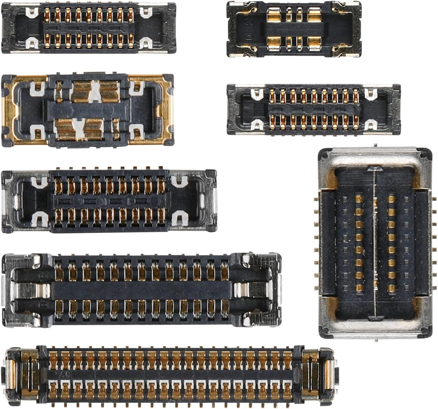 8 Pieces for iPhone Xs MAX Motherboard Connector Socket B Kit Replacement Comprise Front Camera Loud Speaker Volume Button Charging Port LCD and Touch Battery Infrared Outlet