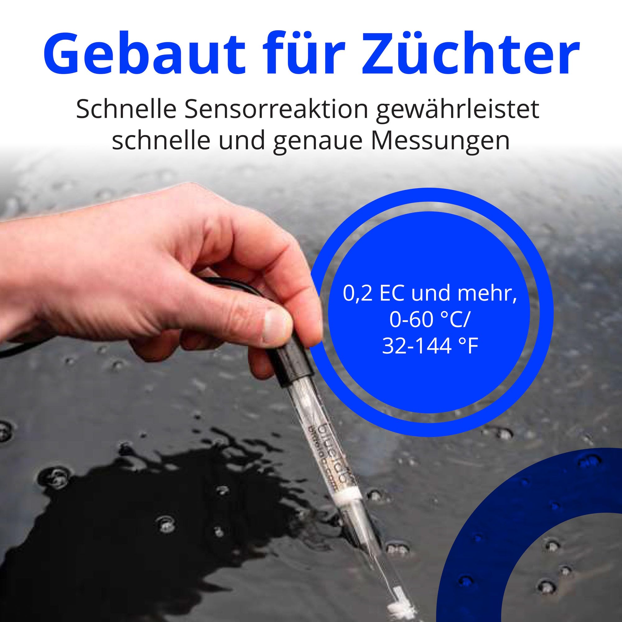 Bluelab PROBPH pH-Sonde für Wasser, Ersatz-Elektrode für Messgerät, Monitor und Controller mit einfacher Kalibrierung, Werkzeug für Hydroponik-System und Indoor-Pflanzen