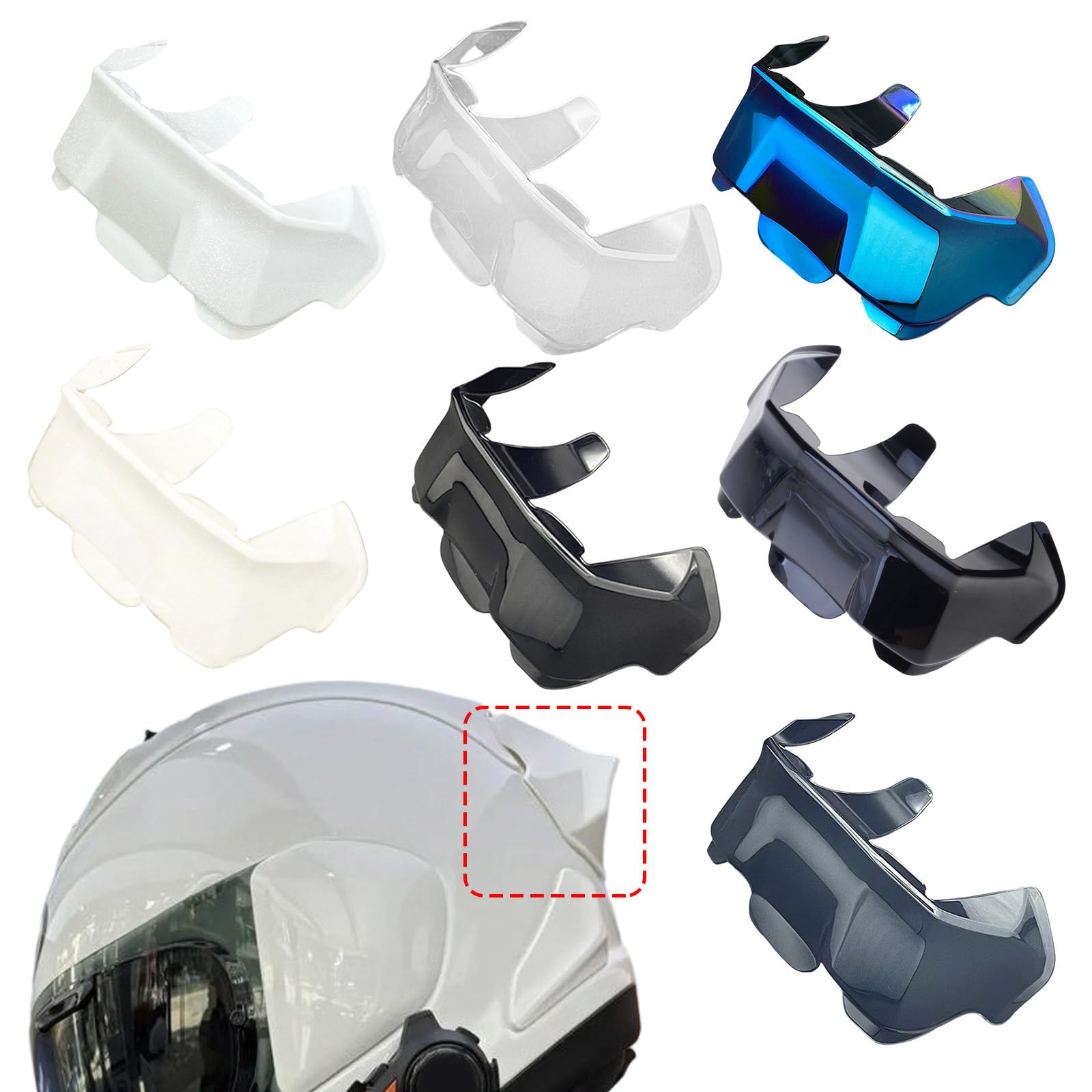 Becquet arrière résistant au vent de course en ABS Installation facile Améliore la stabilité aérodynamique Accessoires de becquet pour casque en ABS
