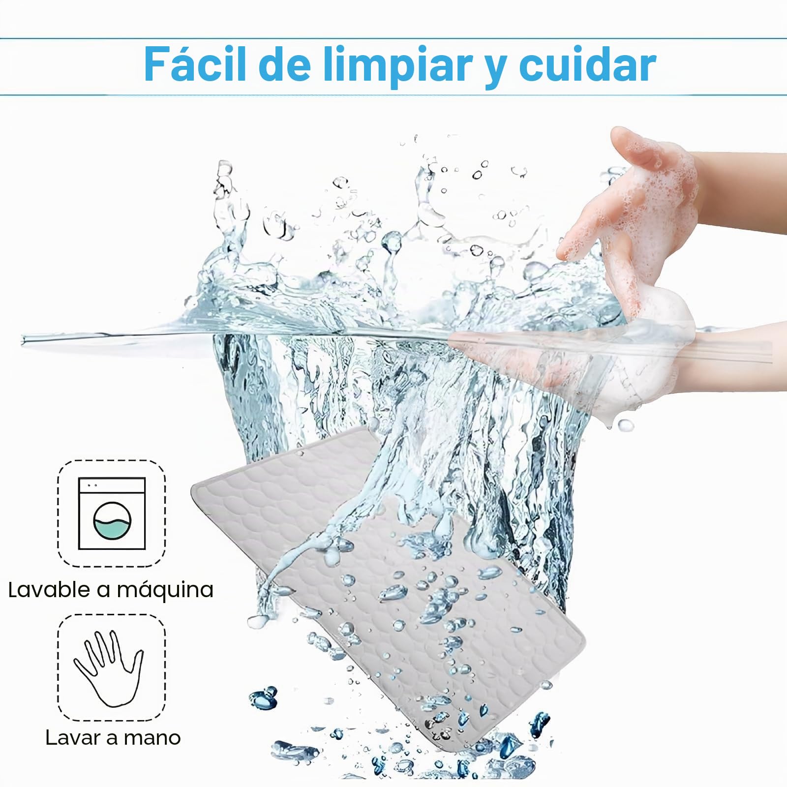Manta Refrescante para Perros, 100 × 70 cm Colchoneta Perro, Seda Hielo Manta Fria para Perros, Gris Alfombra Refrescante Perro, Alta Disipación Térmica, Suave, Adecuada para Perro y Gatos