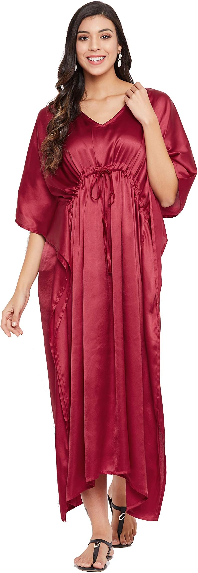 RiaraSatin Nighty Kaftan Dresses Kimono with Robe Full Length Caftan for Women Maxi Nightdress Sleep Wear Gown for Ladies Maxi Plus Size