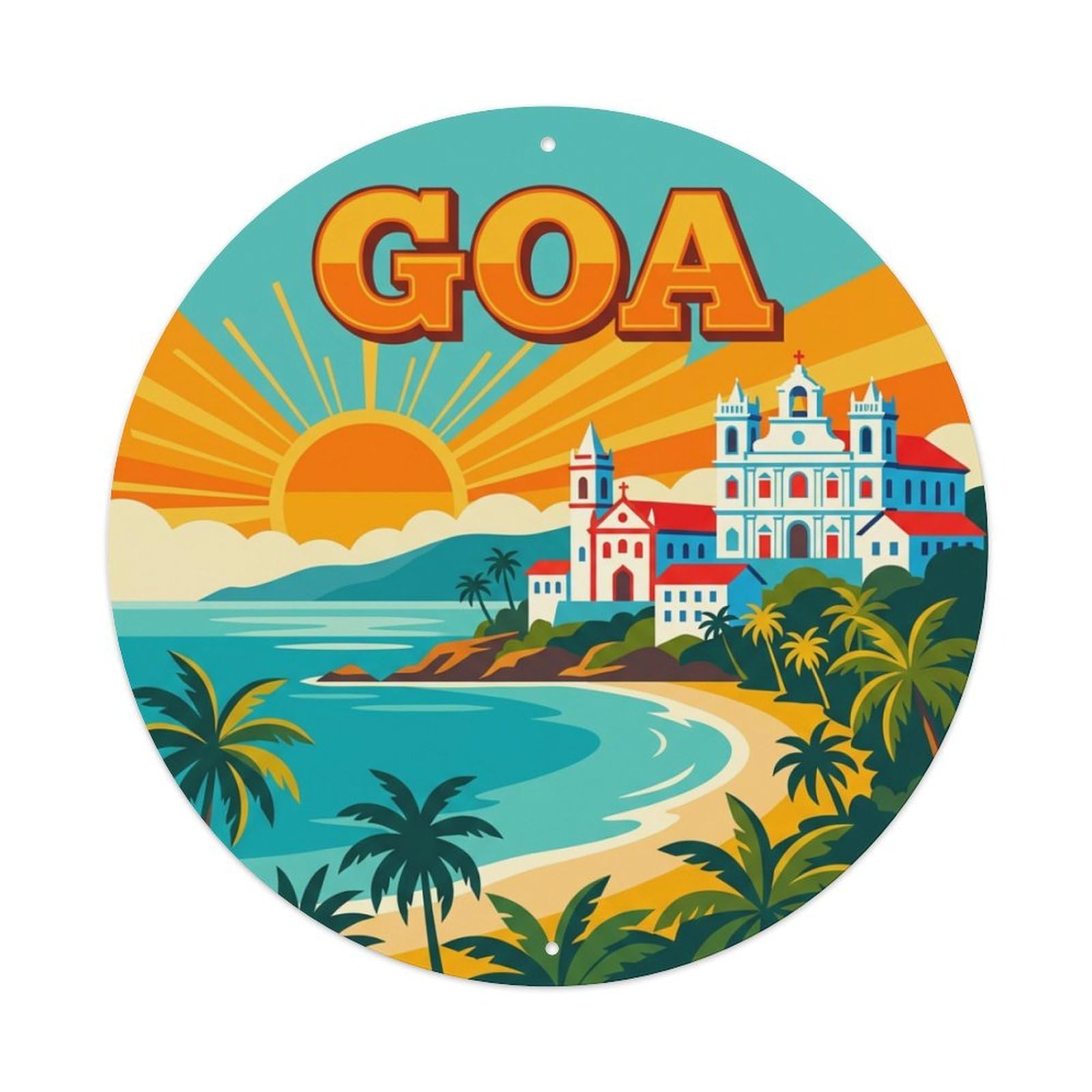 Retro India Travel Goa Metal Tin Sign