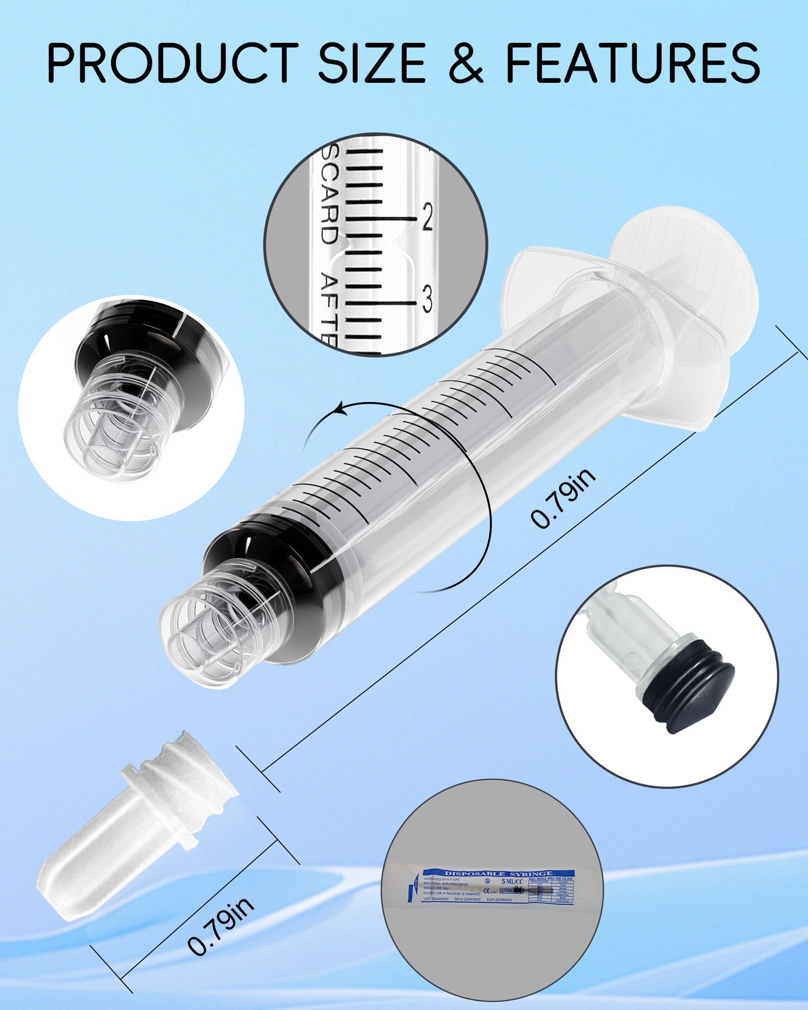 Amazon.co.jp: 5ml ルアーロックシリンジ 針なし - 5cc プラスチック