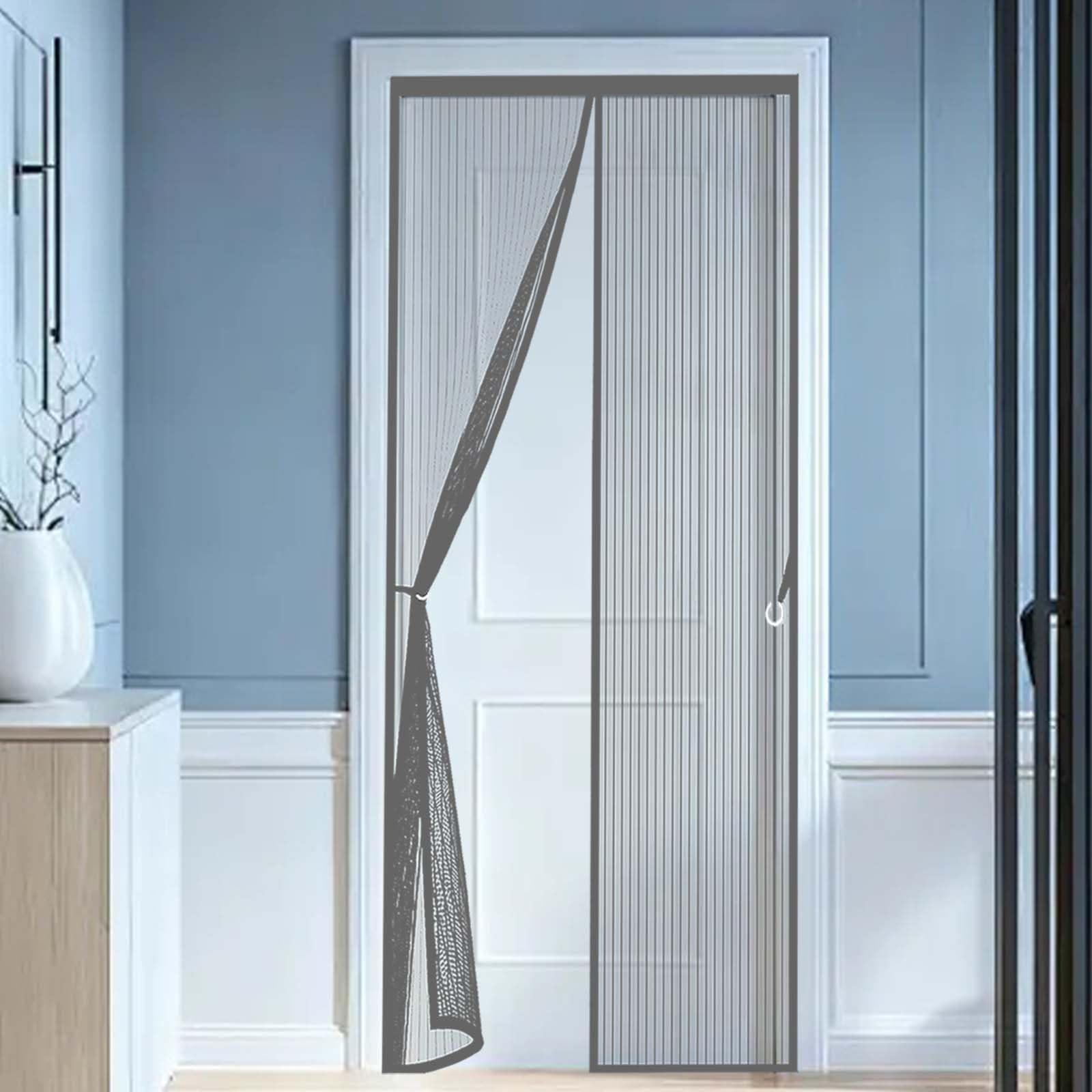 Magnetic Fly Screen for Doors 160 x 237 cm Durable, Keeps Bugs Out, Kid and Pet Friendly Magnetic Fly Screen Door Curtain Lets Fresh Air in, Hundreds of Sizes, Grey