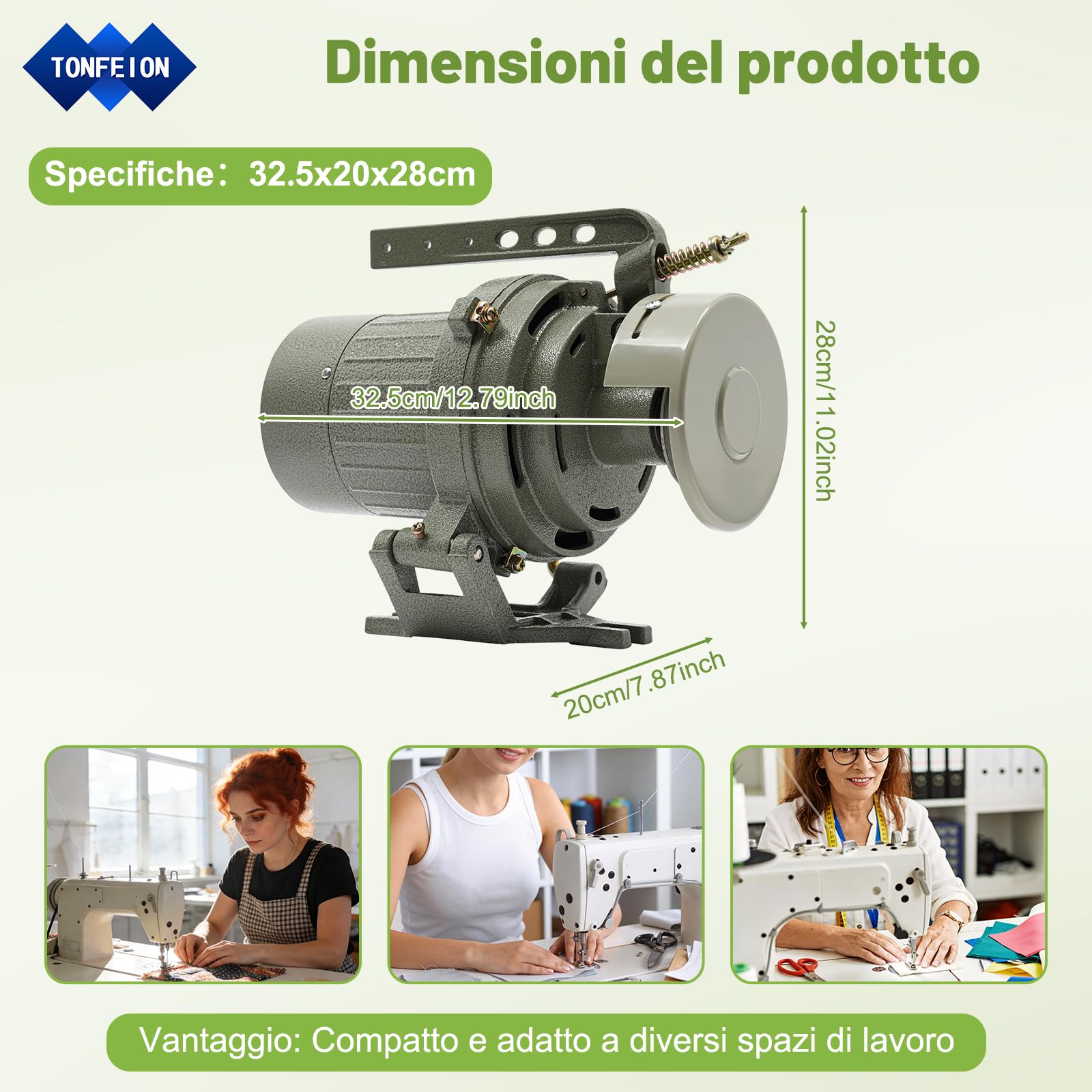 Motore frizione per macchina da cucire industriale, motore monofase 1/2HP 400 W 220 V, servomotore per macchina da cucire industriale, 2850 rpm