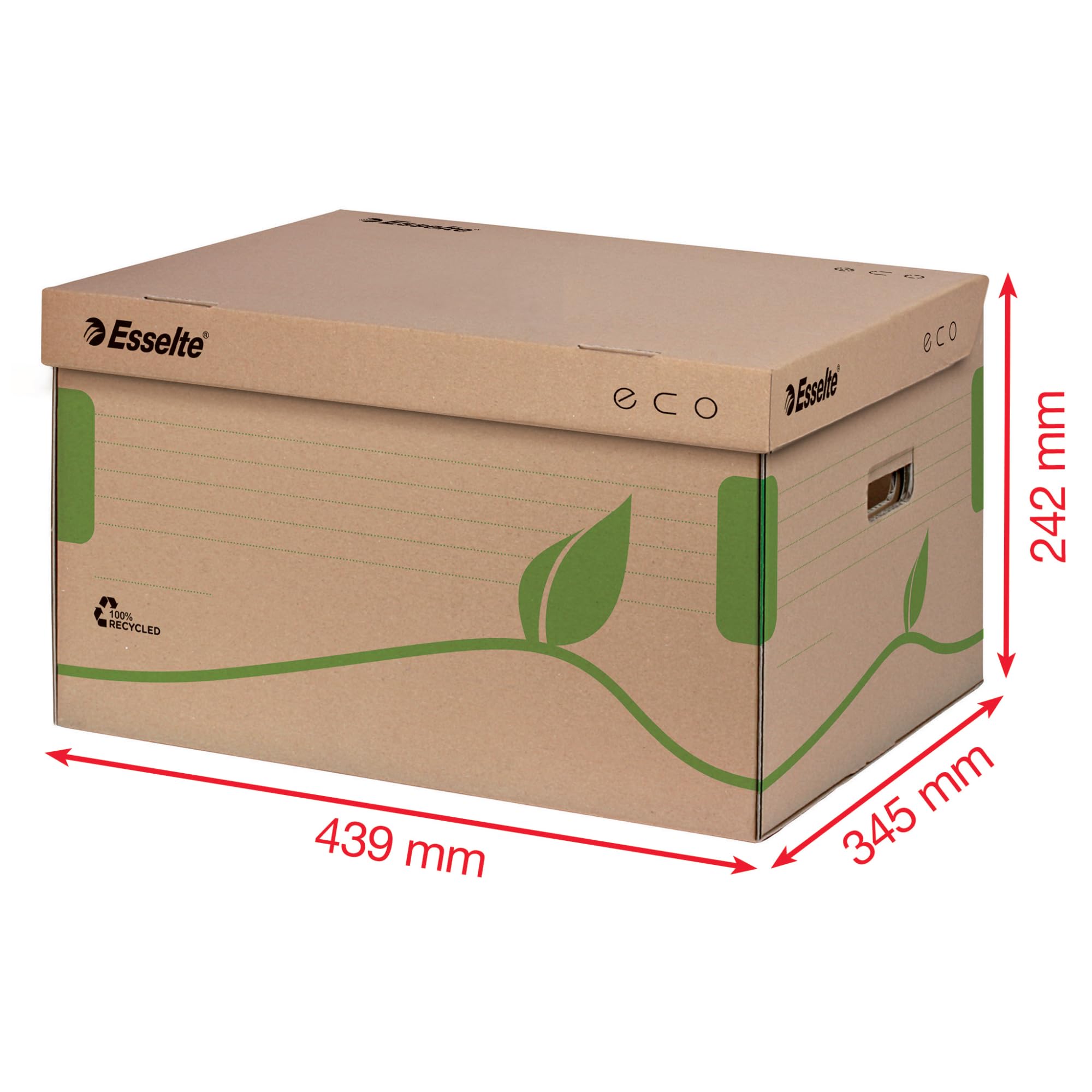 Esselte Eco - Organizador de almacenaje (Marrón, Verde, 345 x 439 x 242 mm) 10 unidades