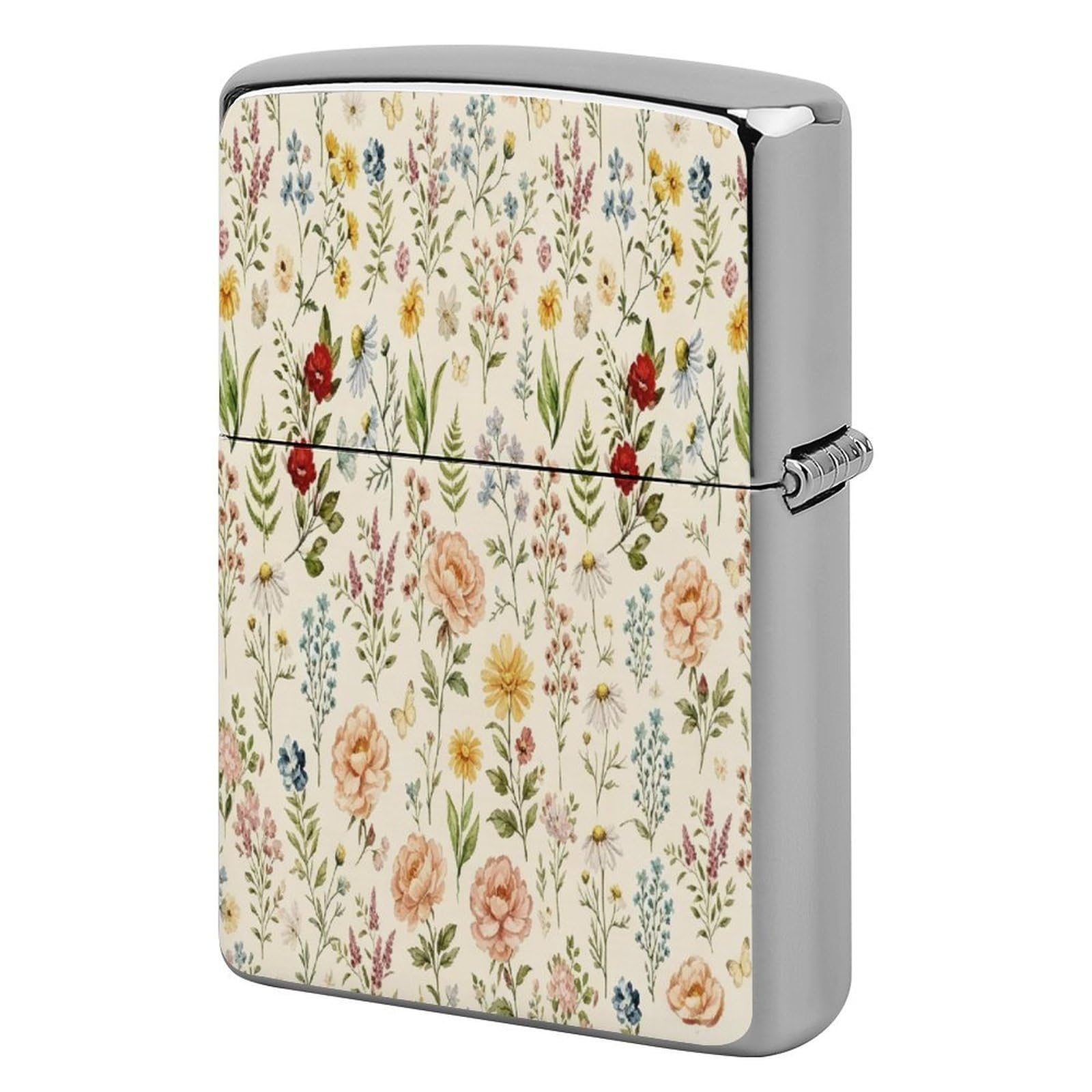 Btcowzrv Style Wildflower Metal Lighter Case Sleeve Cover Holder