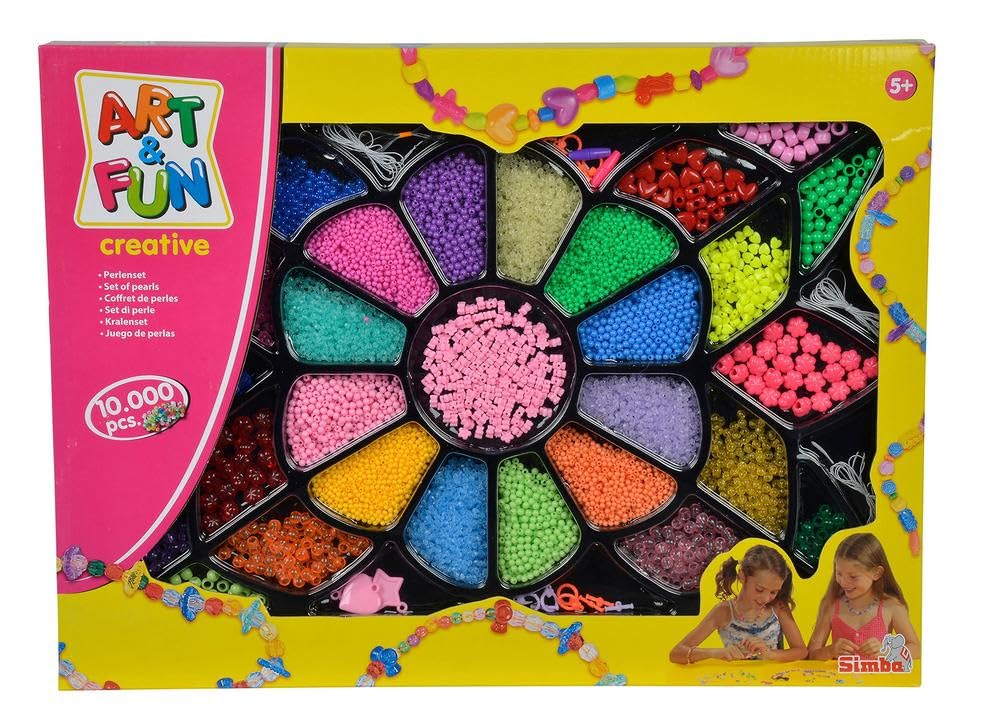 Simba Colourful Beads for Crafts, DIY Jewellery Making, 10,000 Pcs