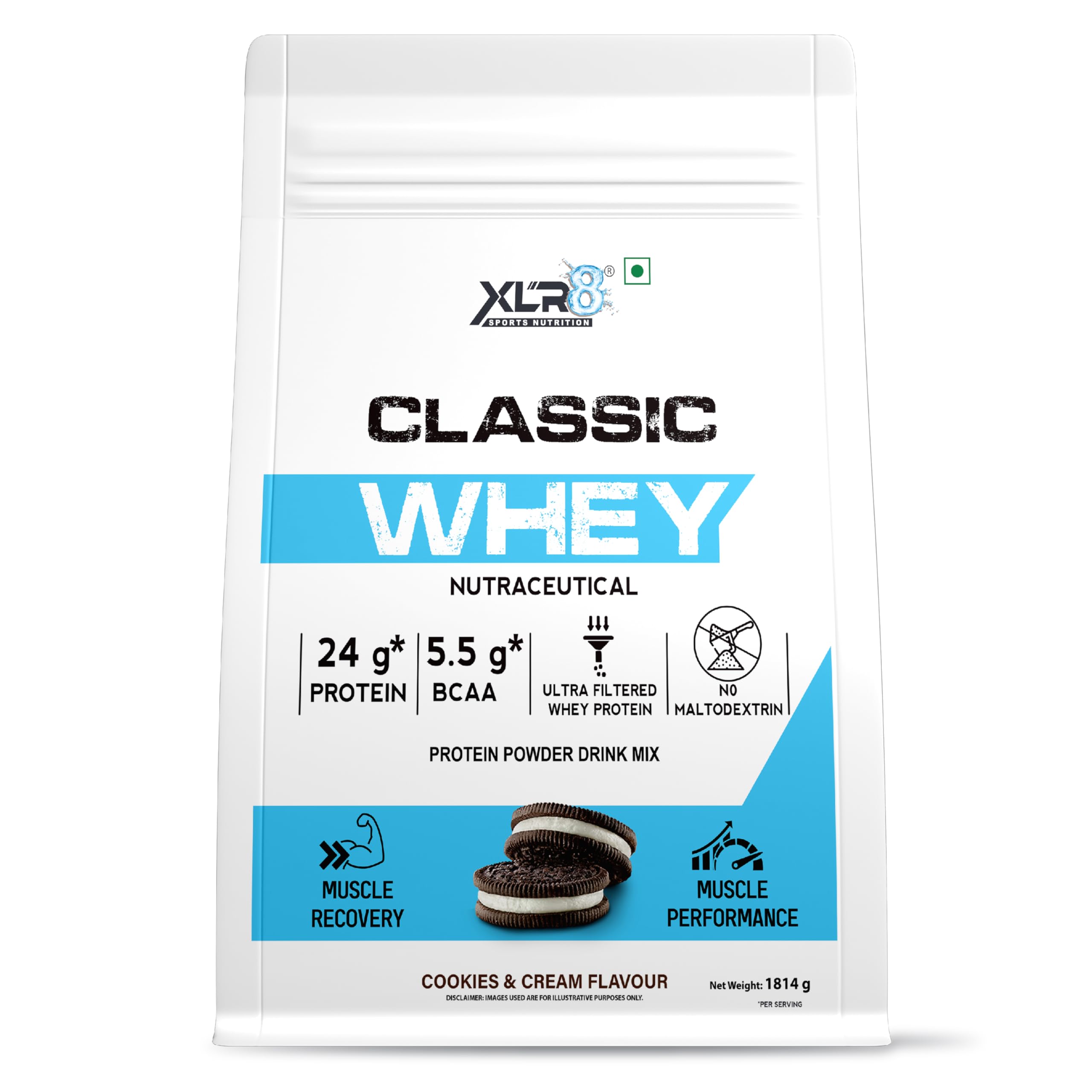 XLR8 Classic Whey Protein Powder, 24 g Protein, 5.5 BCAA, No