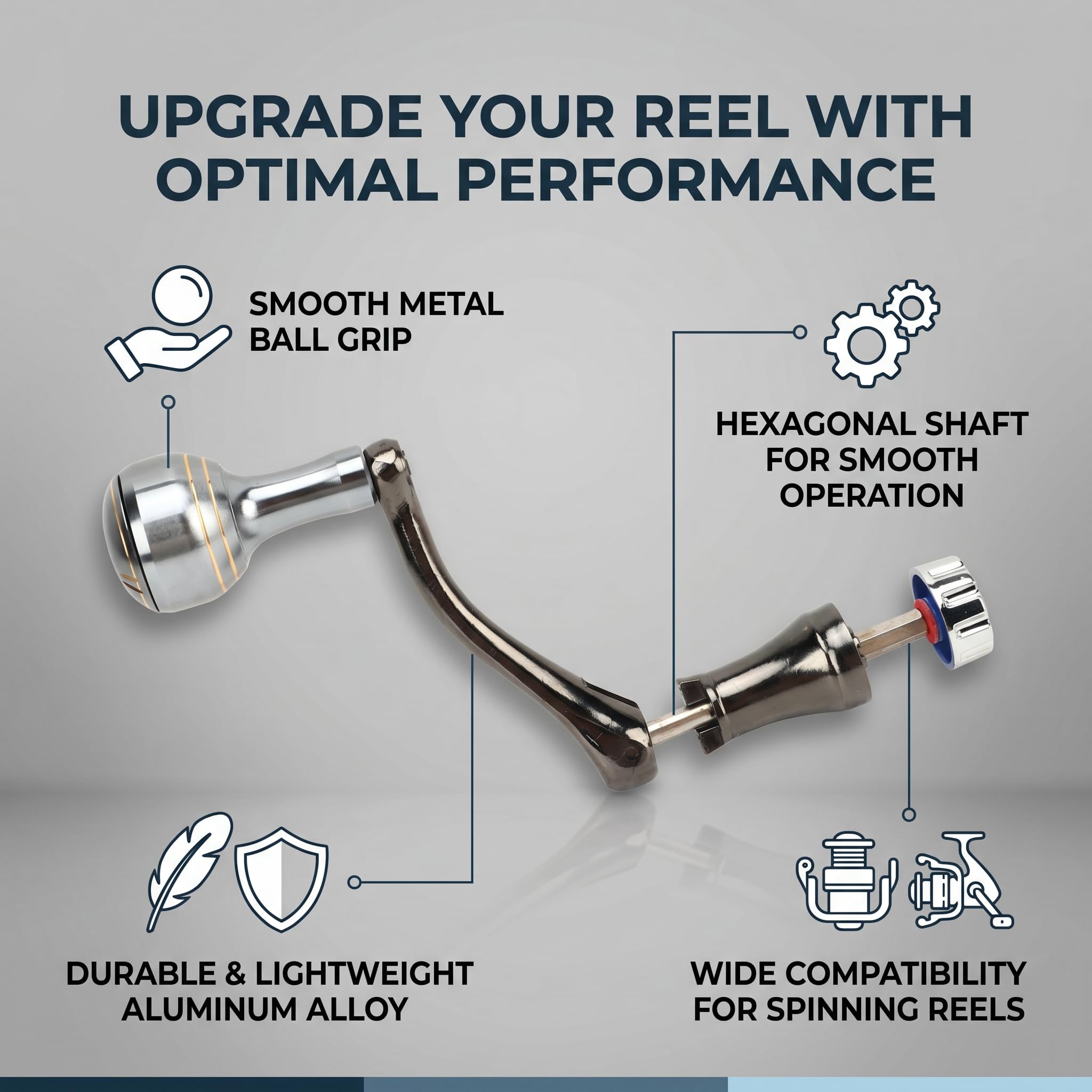 adjust fishing reel handle VBESTLIFE Rocker Arm Aluminum Alloy Smooth Fishing Reel Ball Grip for Fishing Gear (Hex Shaft Rod S) : Sports & Outdoors Action-Power-Technique-:Fast-Medium-Jig/Worm Female Thread (G1/2 inch UCEC 500pcs Small Fishing Drop Tine Tackle Chunker Tube
