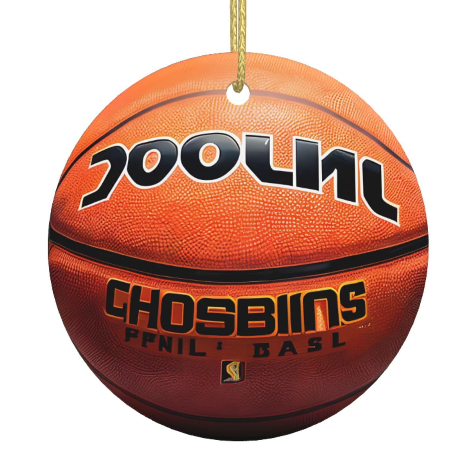 Basketball Background Printed Christmas Tree Ceramic Ornaments Holiday Decoration Christmas Unique Pendant for Christmas Party