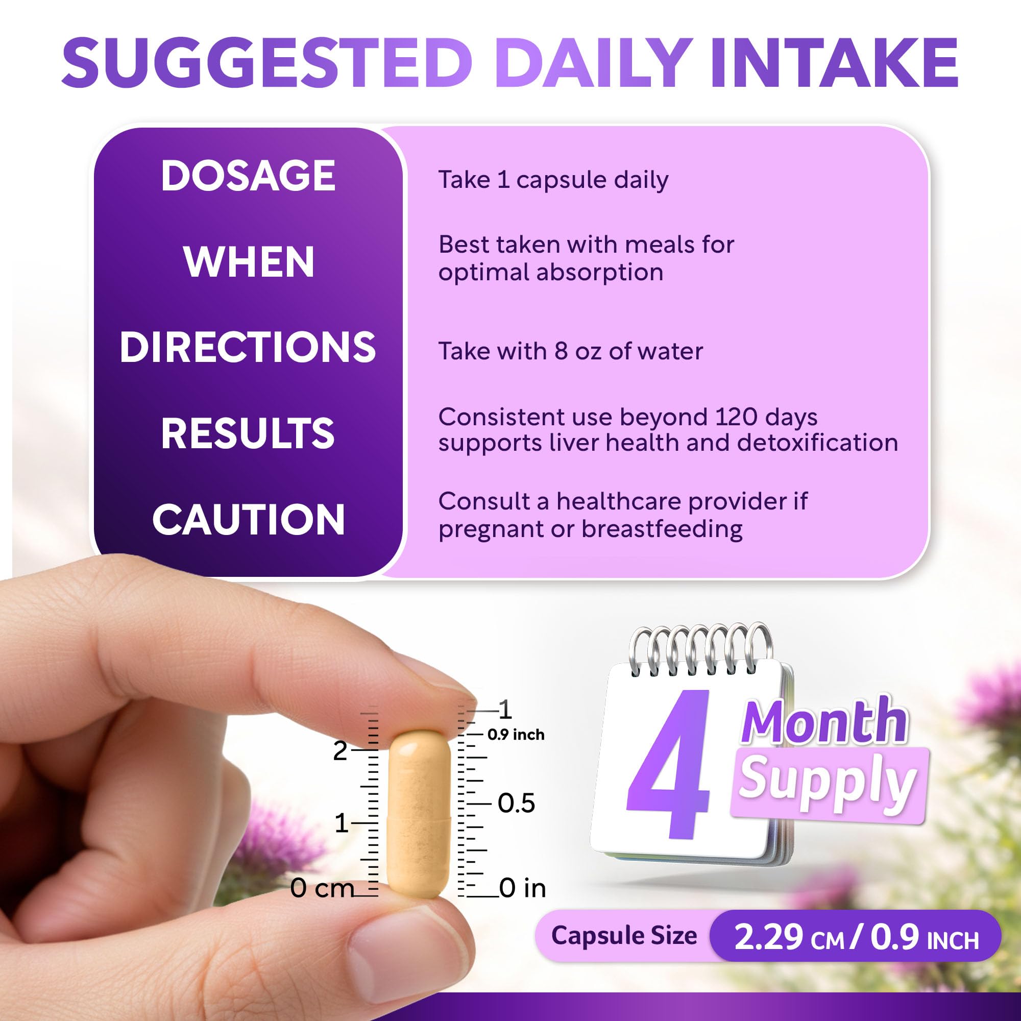 USDA Organic Milk Thistle 120ct, 35:1 Extract, 80% Silymarin, Liver Detox — Amazon image 6