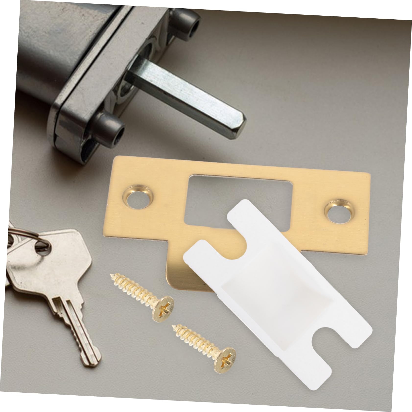 NAMOARLY 3 Sets Metal Strike Plates Door Strike Plates Black Finish Front Door Reinforcement