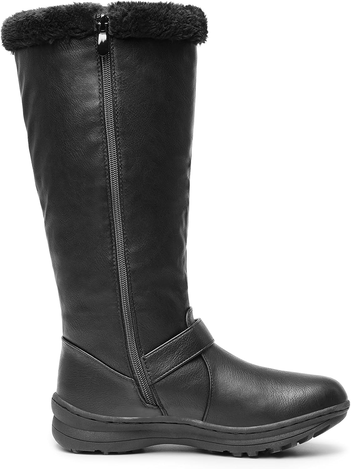 DREAM PAIRS Women's Knee High Boots Thick Faux Fur Lined Winter Snow Warm Boots with Zipper - Image 2