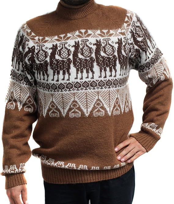 Sweater Crew Neck Llamas INCA Made in 