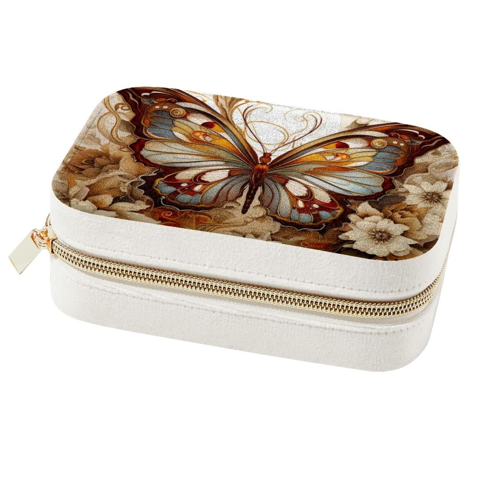 Boîte à bijoux voyage fleurs blanches, cadeau de demoiselle d'honneur et souvenir unique