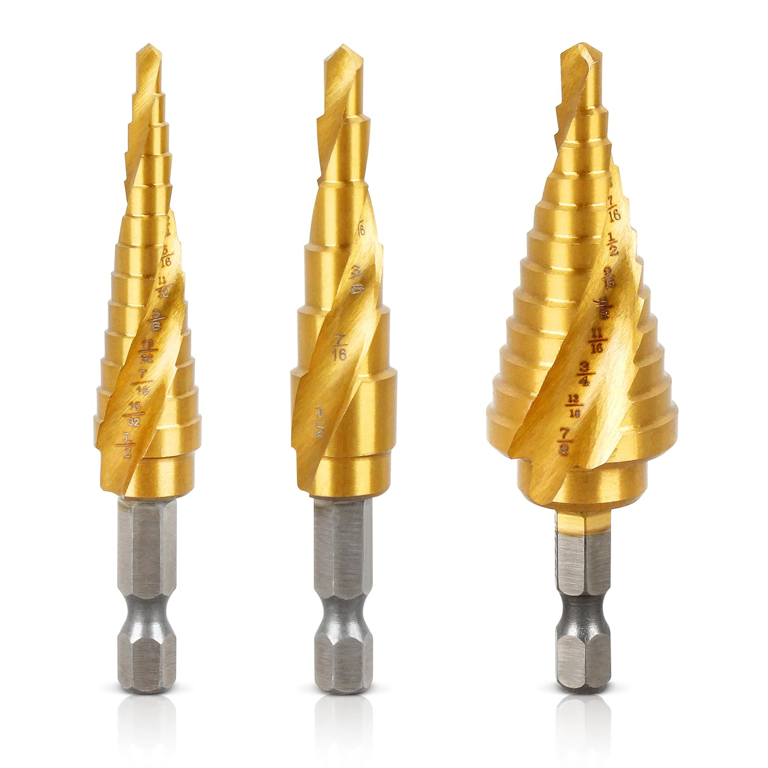 DWA1786IR DWA1784IR DWA1783IR StepBit for DEWALT Step Drill bit ，Impact Ready for Metal 3/16-Inch-7/8-Inch 3/16-Inch-1/2-Inch 1/8-Inch-1/2-Inch (3 PCS)