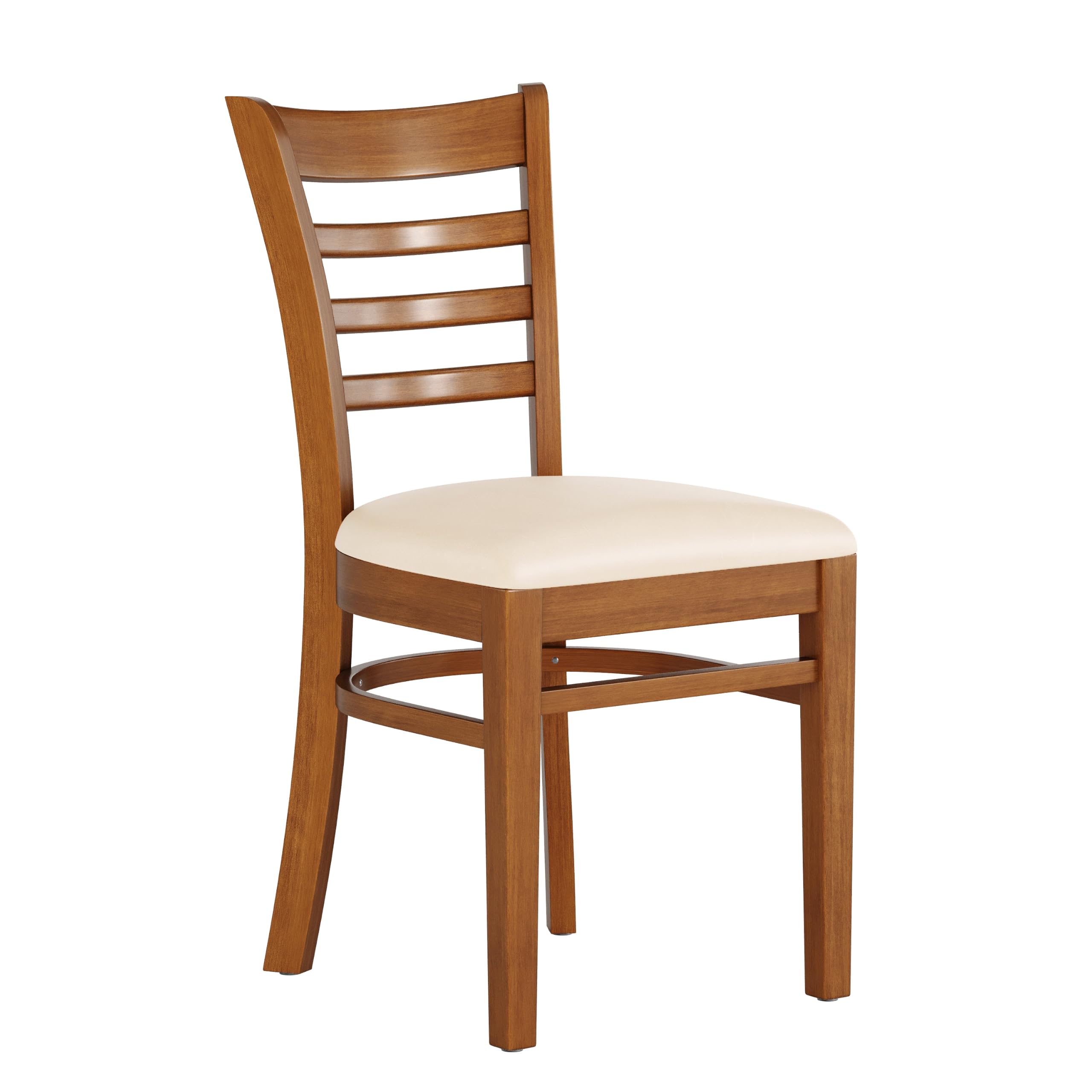 Flash Furniture Hercules Ladder Back Wood Chair - Vinyl Seat, Cherry/Tan