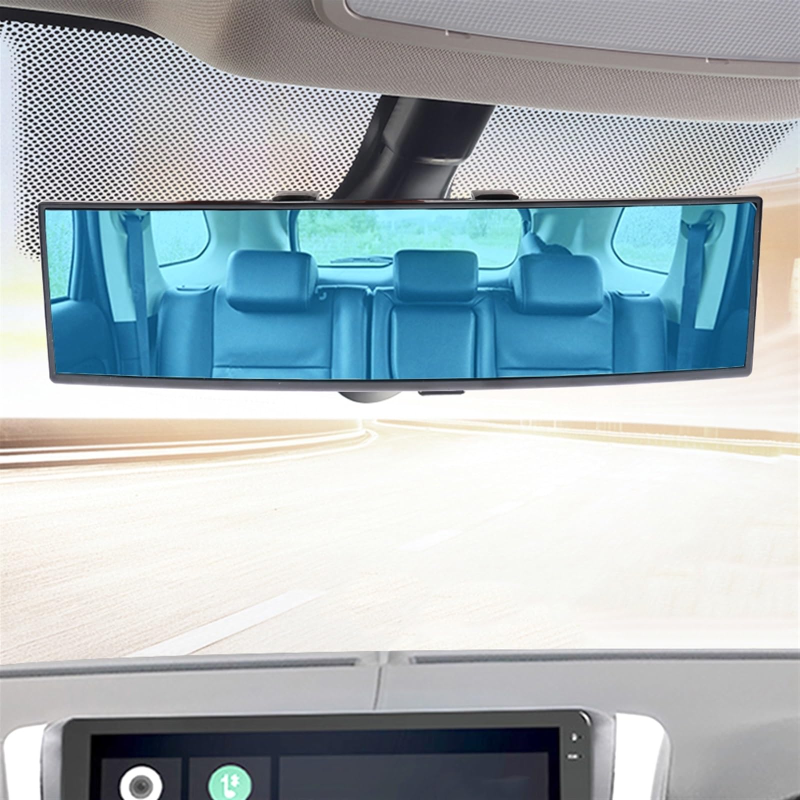 Voiture Bébé Miroirs Rétroviseur Grand Angle Panoramique Assistant Grande Vision Intérieur Moniteur Automobile Accessoires Universel Intérieur Couverture Garniture Panneau d'air Comma(Anti-glare Blue)