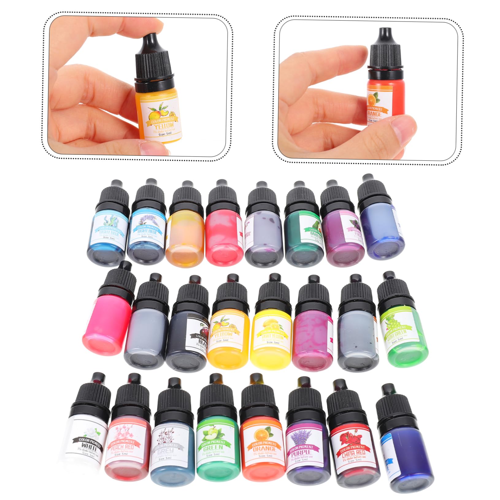 Pigmento de Resina Epoxi Uv, Colorante Concentrado para Manualidades Diy, Plástico, Mezcla de Pigmentos, 24 Colores para Joyería
