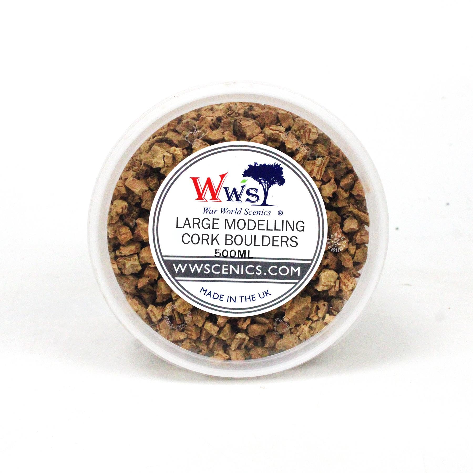 WWScenics Large Modelling Cork Boulders | 500ml Tub | Wargame Scenery & Basing Material
