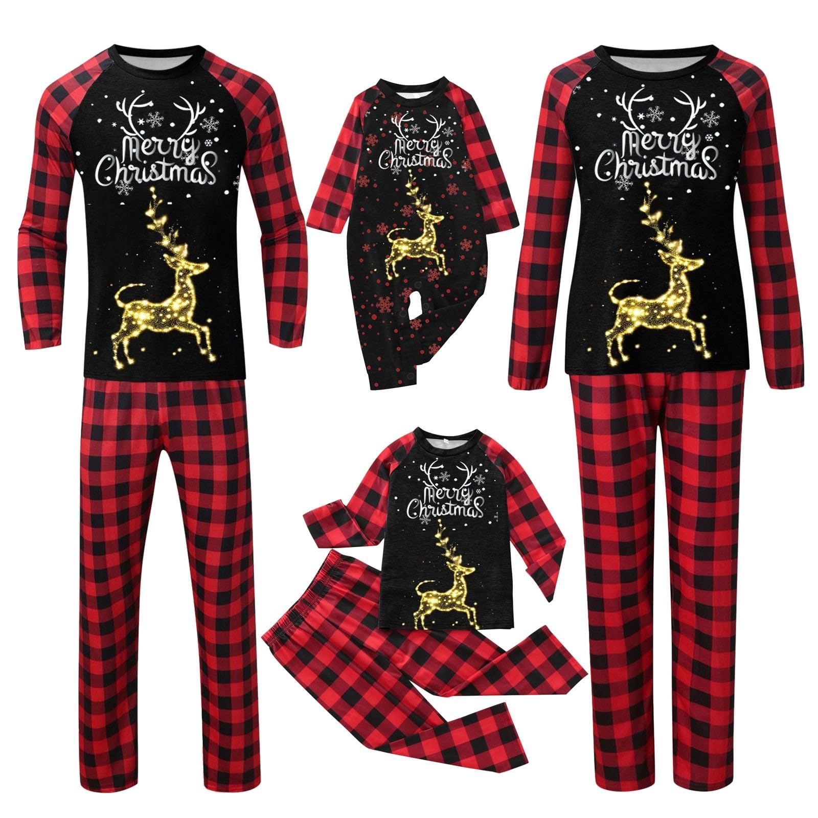Pyjama Noel Famille Ensemble Haut de Gamme Pijama Coton Hiver