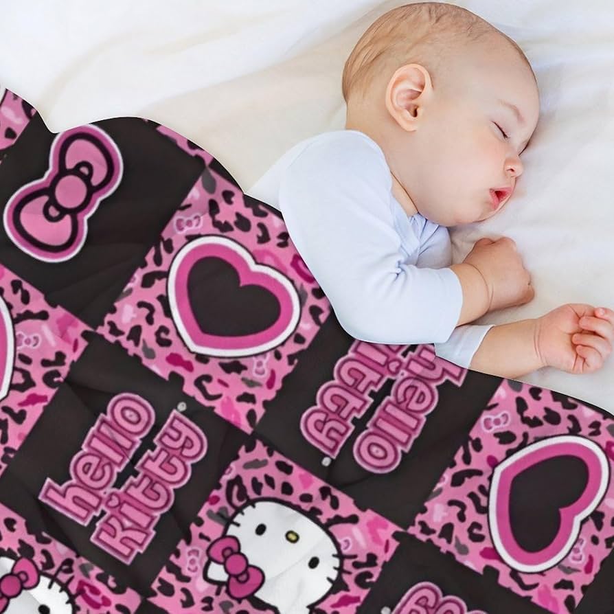 サンリオ　ヒョウ柄キングフリース　ブランケット キティちゃん Amazon｜毛布 ハローキティ ヒョウ柄 ブランケット 厚手 150